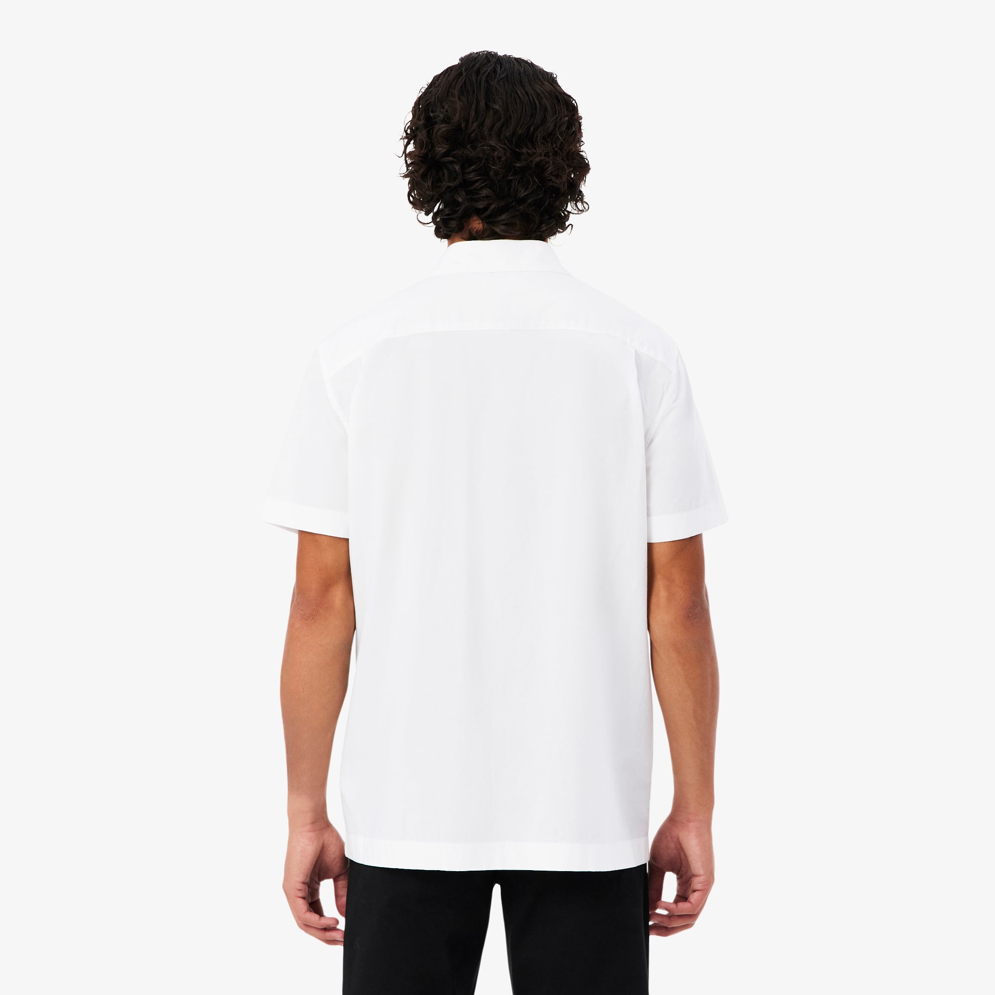 Áo Sơ Mi Lacoste Nam Dáng Suông Chất Liệu Poplin Tay Ngắn