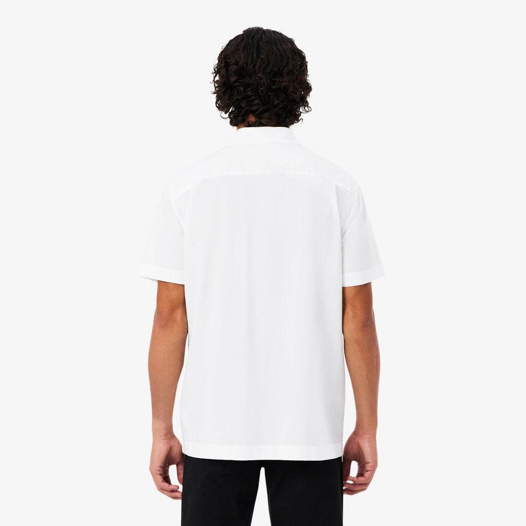 Áo Sơ Mi Lacoste Nam Dáng Suông Chất Liệu Poplin Tay Ngắn