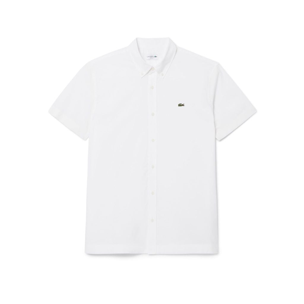 Áo Sơ Mi Lacoste Nam Dáng Suông Chất Liệu Poplin Tay Ngắn
