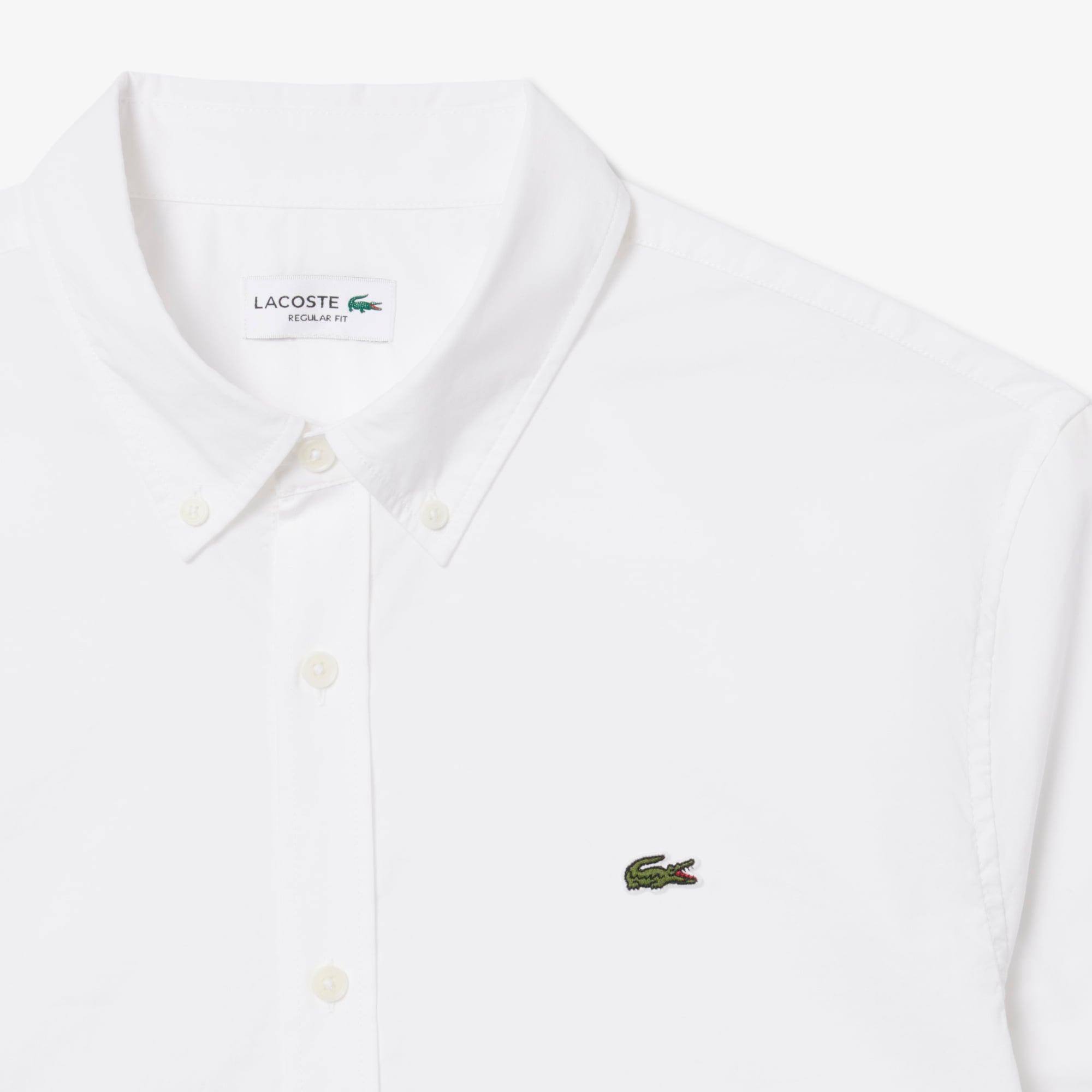 Áo Sơ Mi Lacoste Nam Dáng Suông Chất Liệu Poplin Tay Ngắn