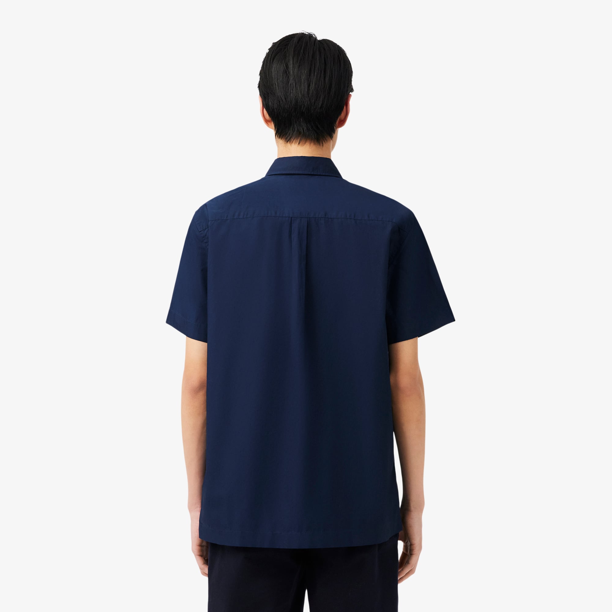 Áo Sơ Mi Lacoste Nam Dáng Suông Chất Liệu Poplin Tay Ngắn