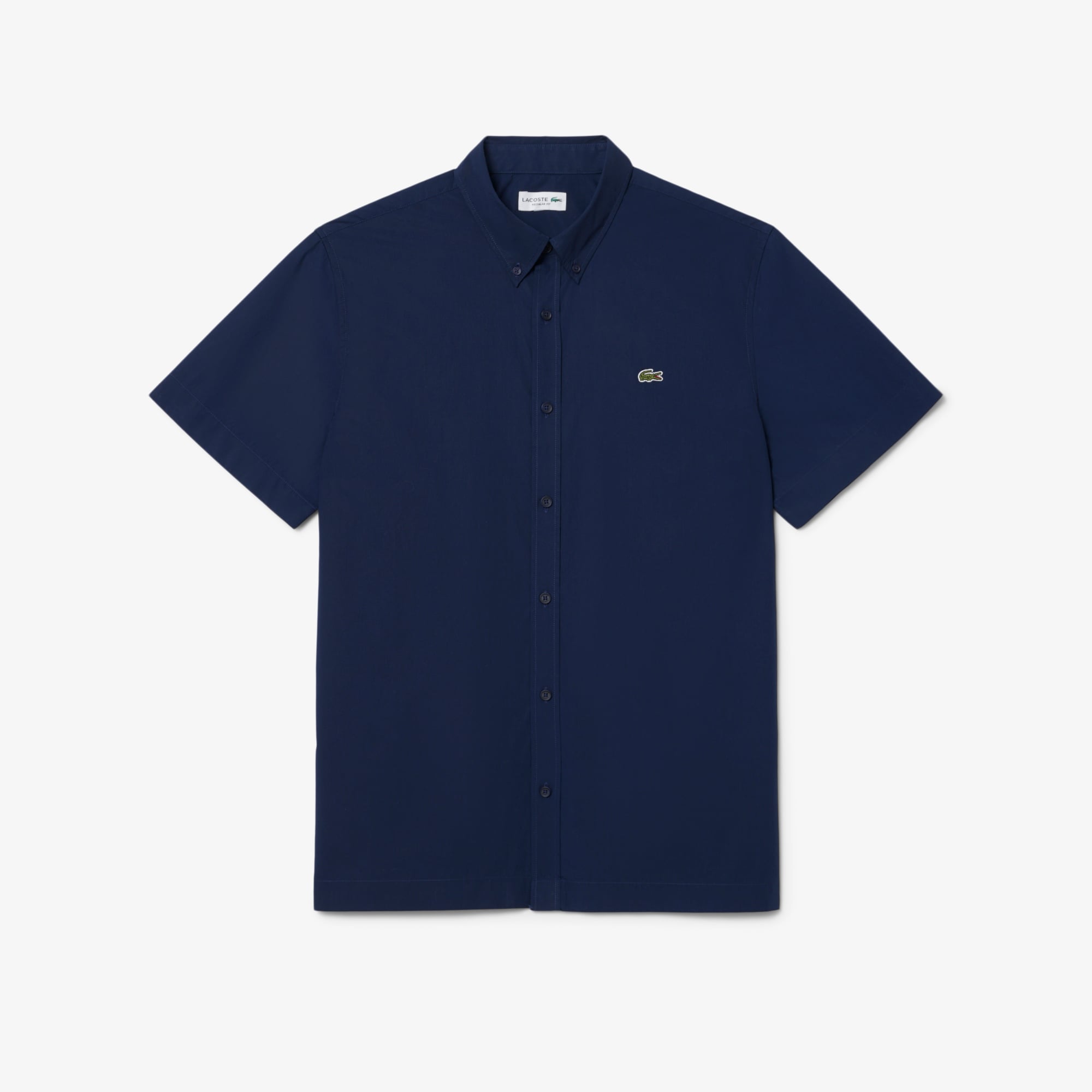 Áo Sơ Mi Lacoste Nam Dáng Suông Chất Liệu Poplin Tay Ngắn
