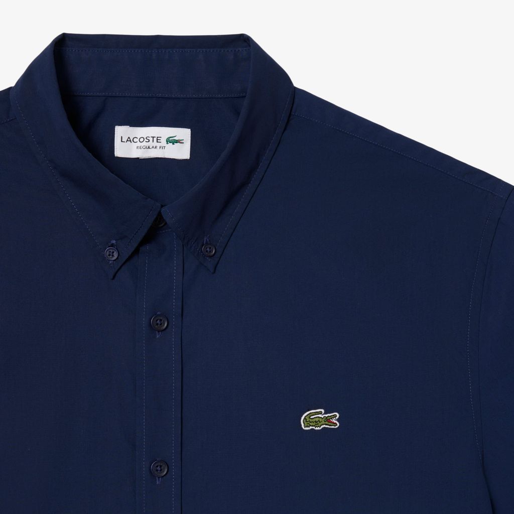 Áo Sơ Mi Lacoste Nam Dáng Suông Chất Liệu Poplin Tay Ngắn