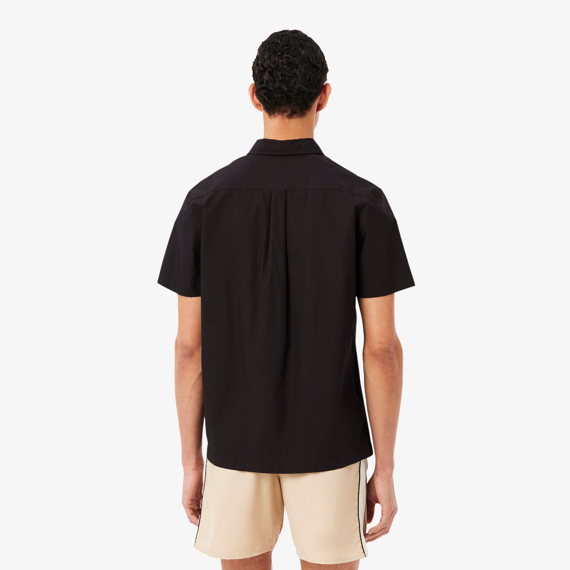 Áo Sơ Mi Lacoste Nam Dáng Suông Chất Liệu Poplin Tay Ngắn