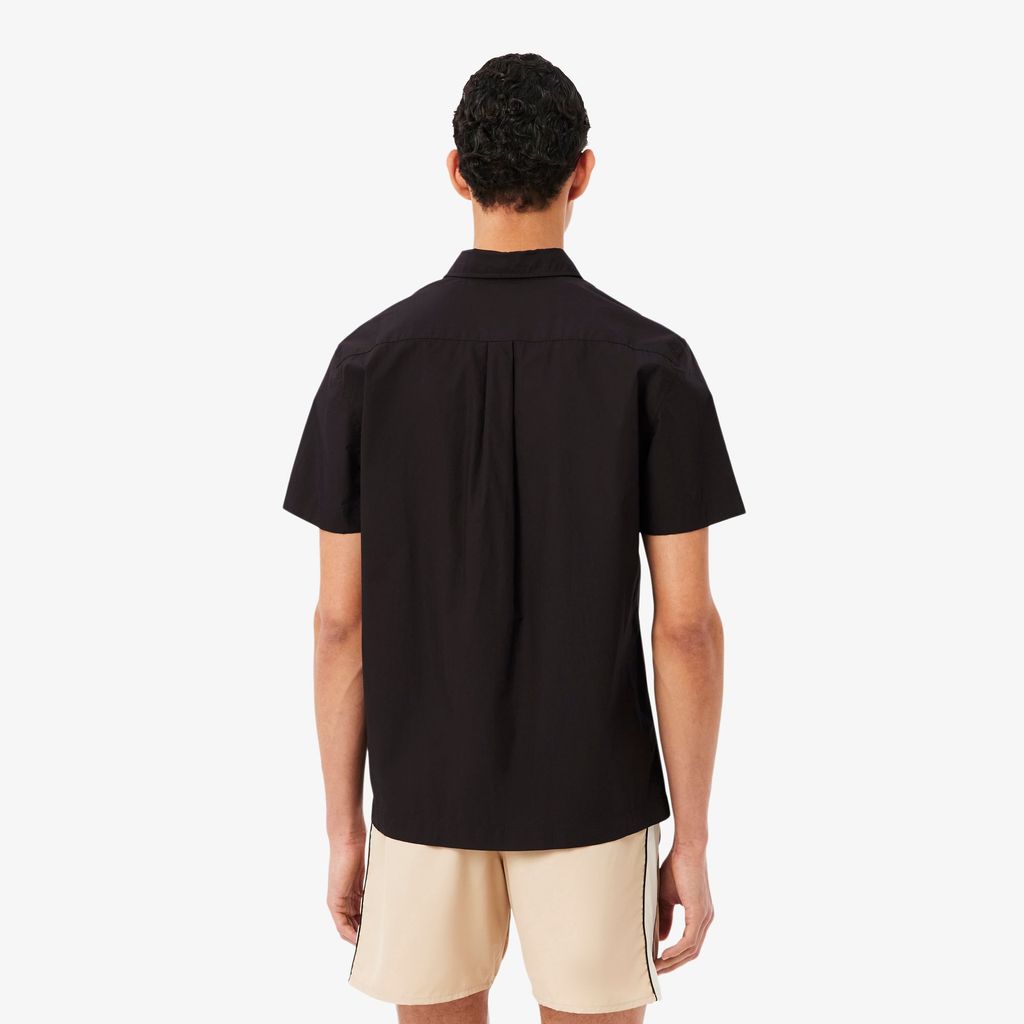 Áo Sơ Mi Lacoste Nam Dáng Suông Chất Liệu Poplin Tay Ngắn