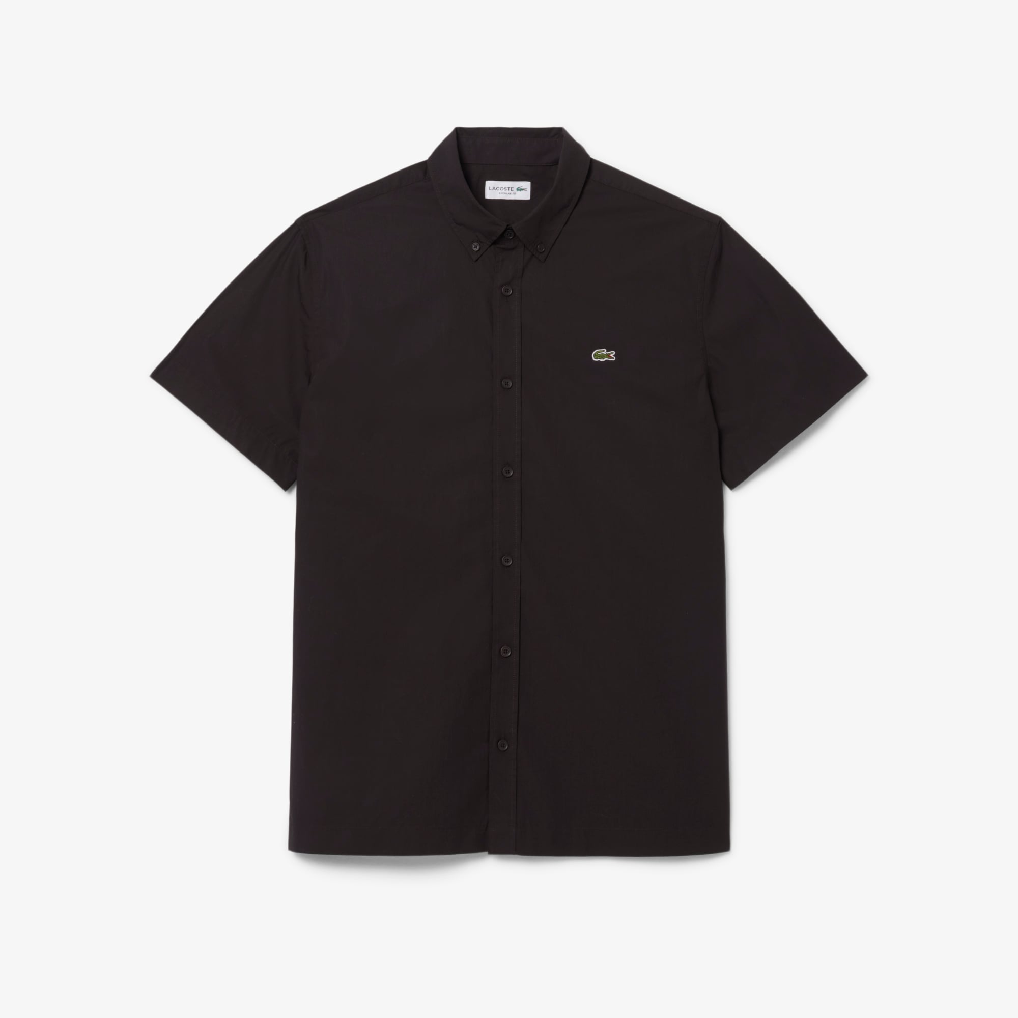 Áo Sơ Mi Lacoste Nam Dáng Suông Chất Liệu Poplin Tay Ngắn