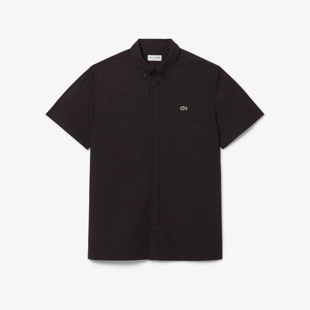 Áo Sơ Mi Lacoste Nam Dáng Suông Chất Liệu Poplin Tay Ngắn