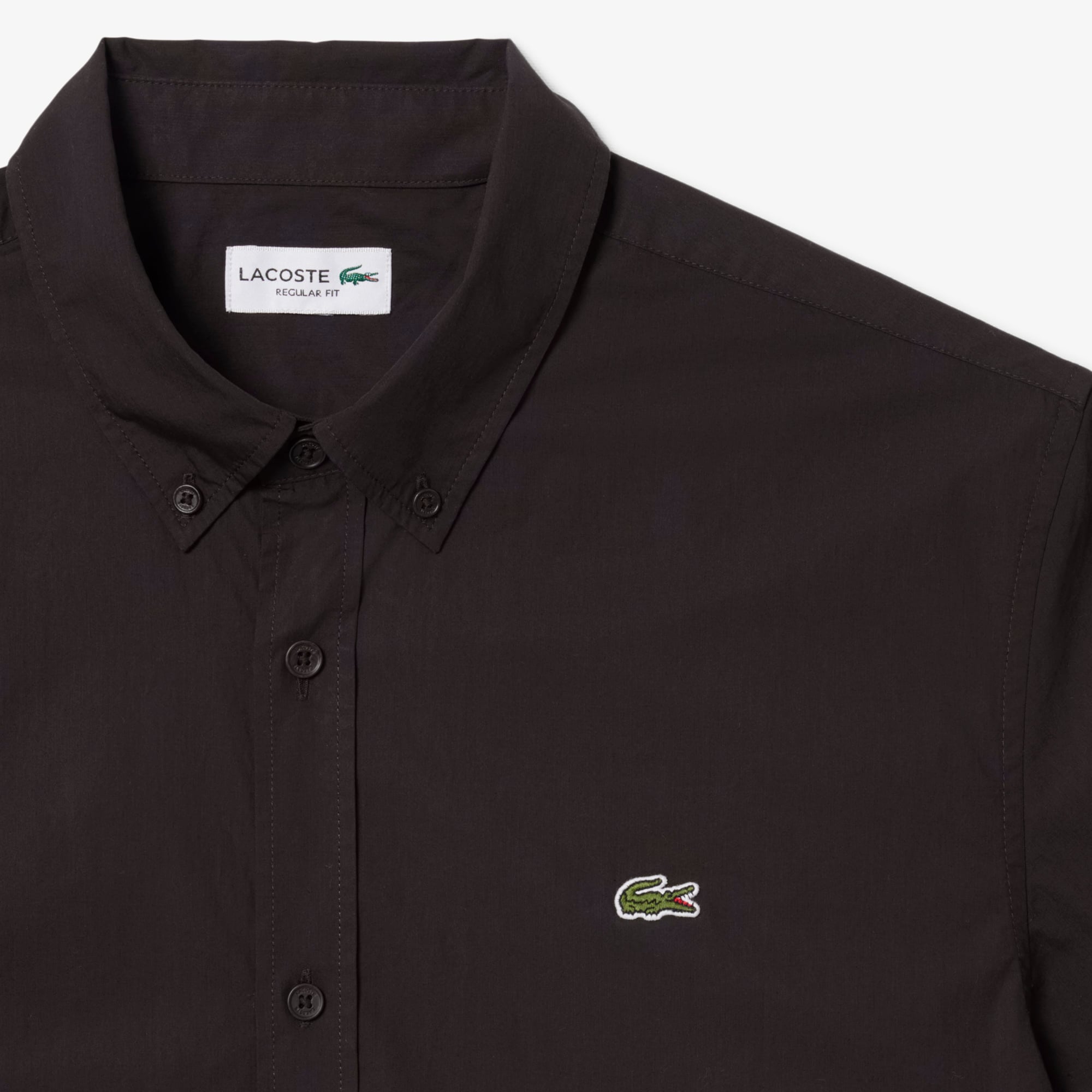 Áo Sơ Mi Lacoste Nam Dáng Suông Chất Liệu Poplin Tay Ngắn