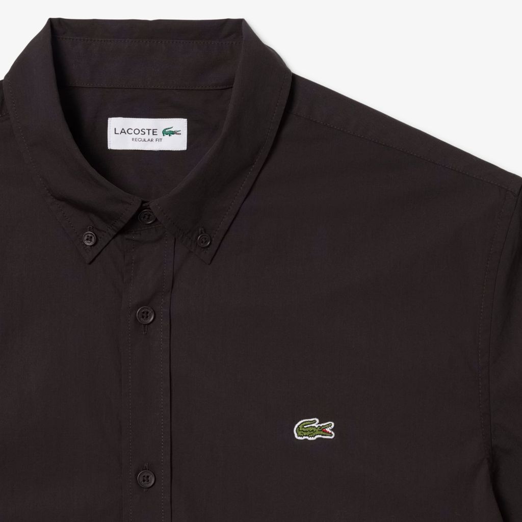 Áo Sơ Mi Lacoste Nam Dáng Suông Chất Liệu Poplin Tay Ngắn