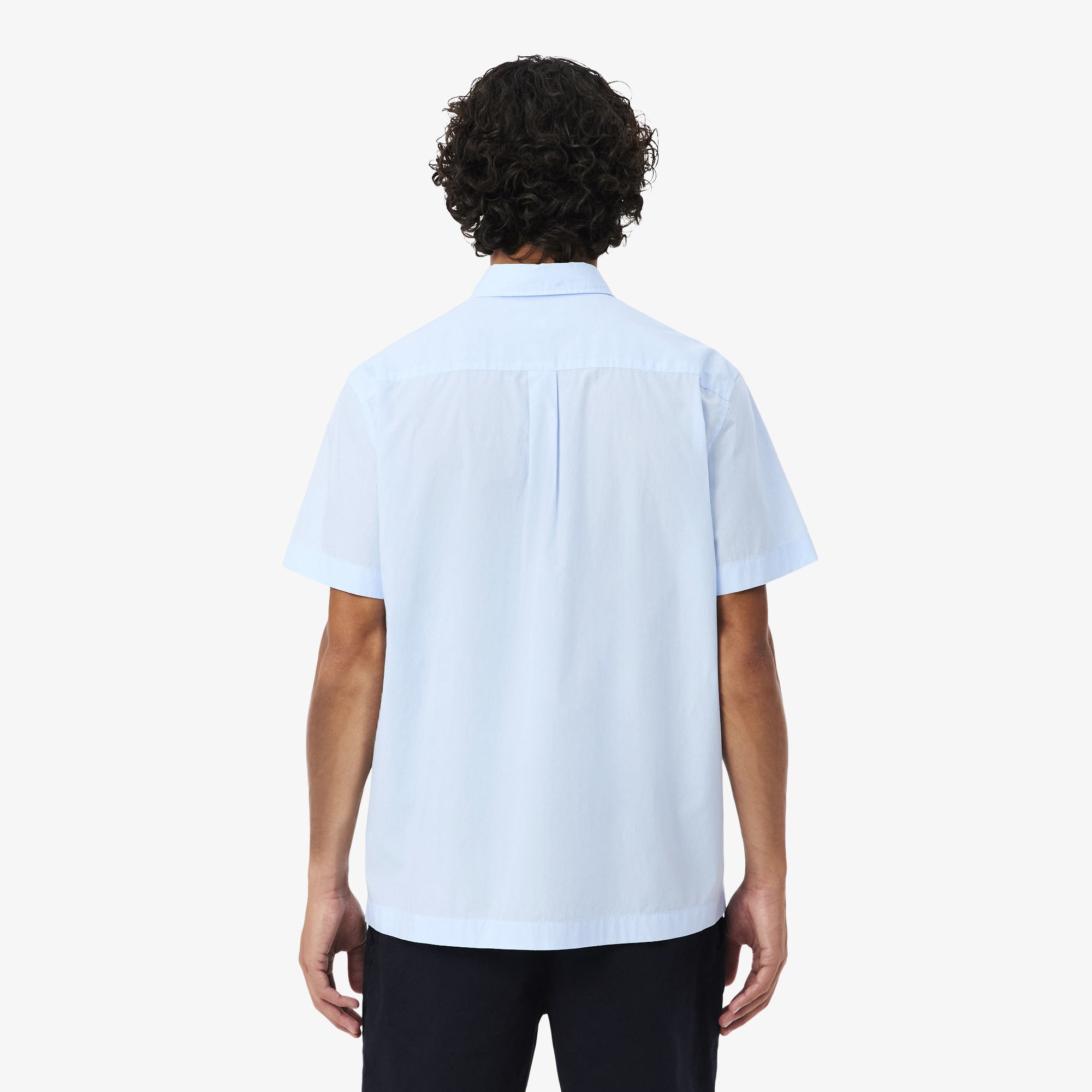 Áo Sơ Mi Lacoste Nam Dáng Suông Chất Liệu Poplin Tay Ngắn