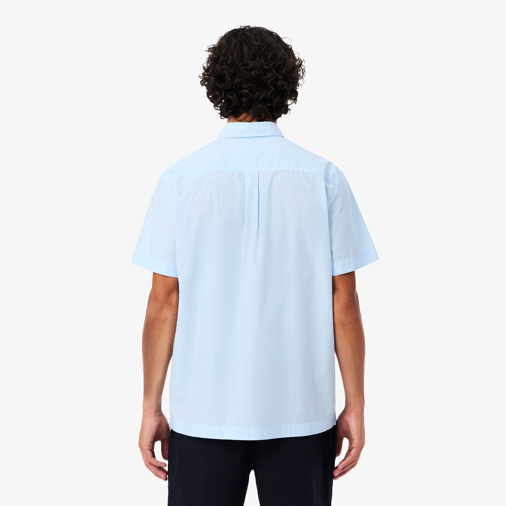 Áo Sơ Mi Lacoste Nam Dáng Suông Chất Liệu Poplin Tay Ngắn