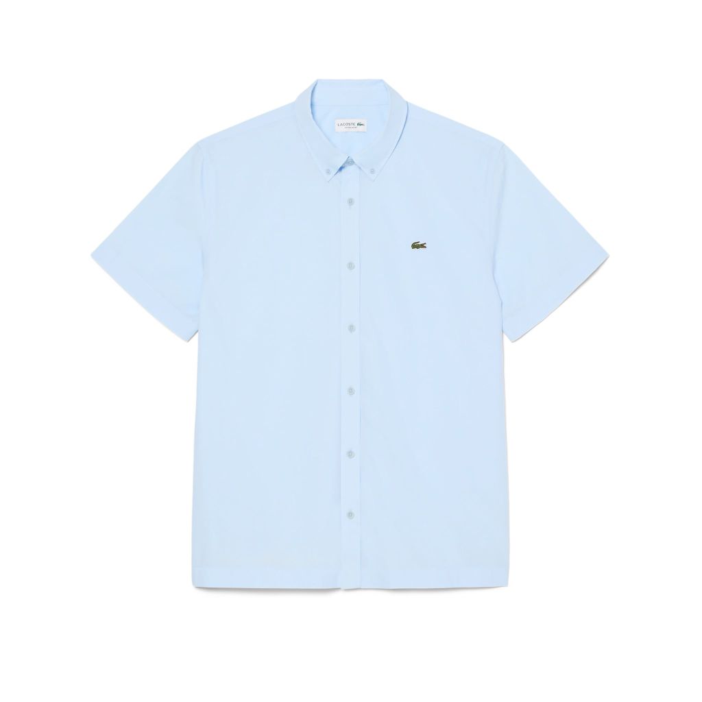 Áo Sơ Mi Lacoste Nam Dáng Suông Chất Liệu Poplin Tay Ngắn