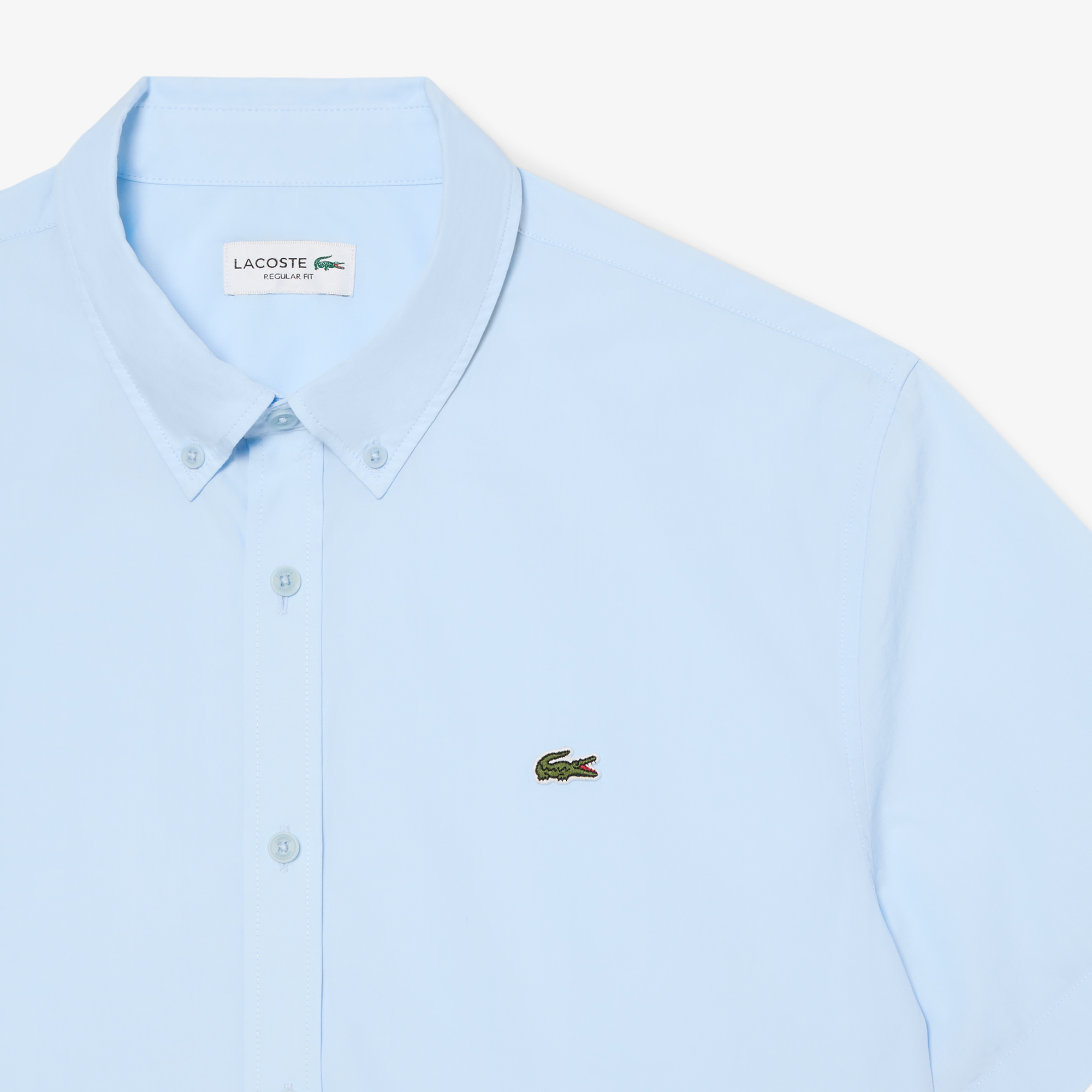 Áo Sơ Mi Lacoste Nam Dáng Suông Chất Liệu Poplin Tay Ngắn