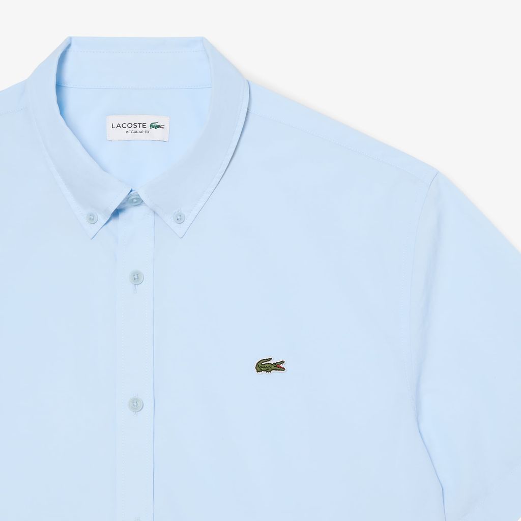 Áo Sơ Mi Lacoste Nam Dáng Suông Chất Liệu Poplin Tay Ngắn