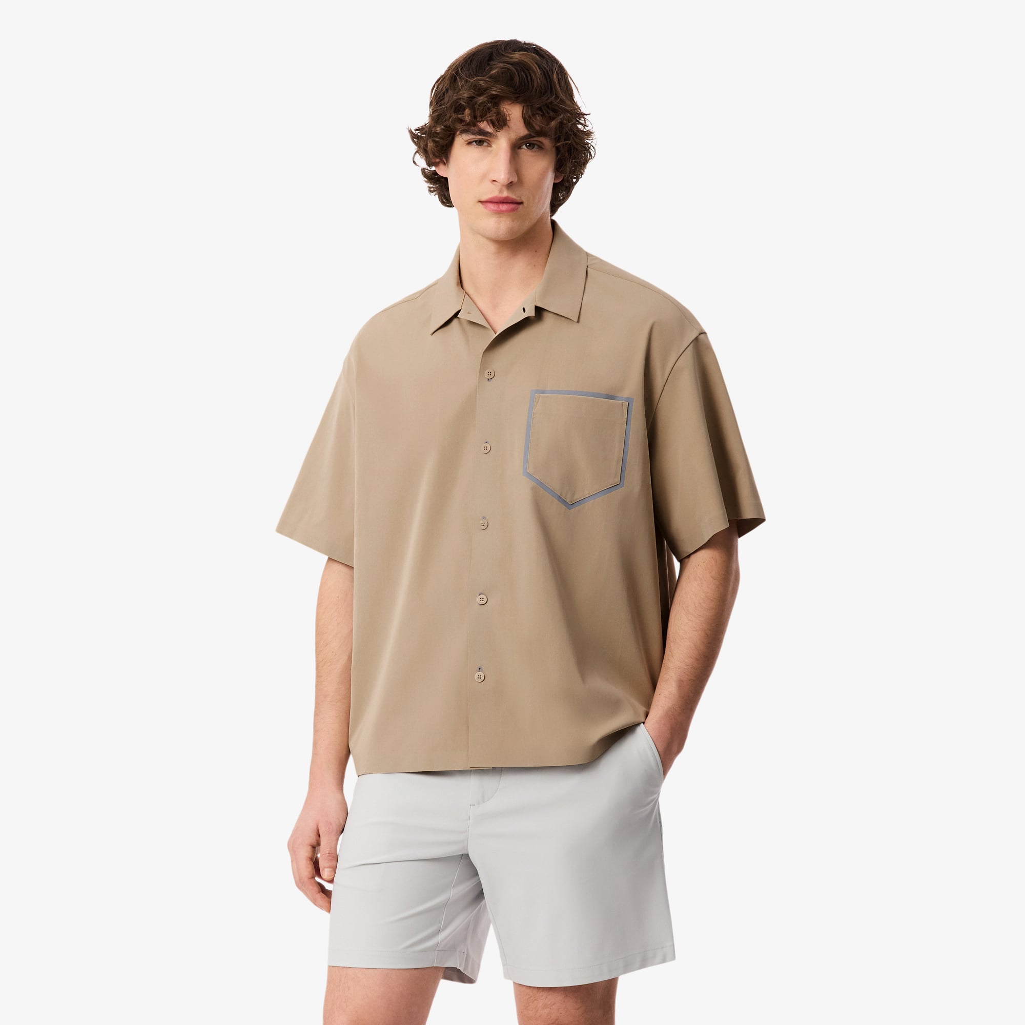 Áo Sơ Mi Lacoste Nam Dáng Rộng Tay Ngắn