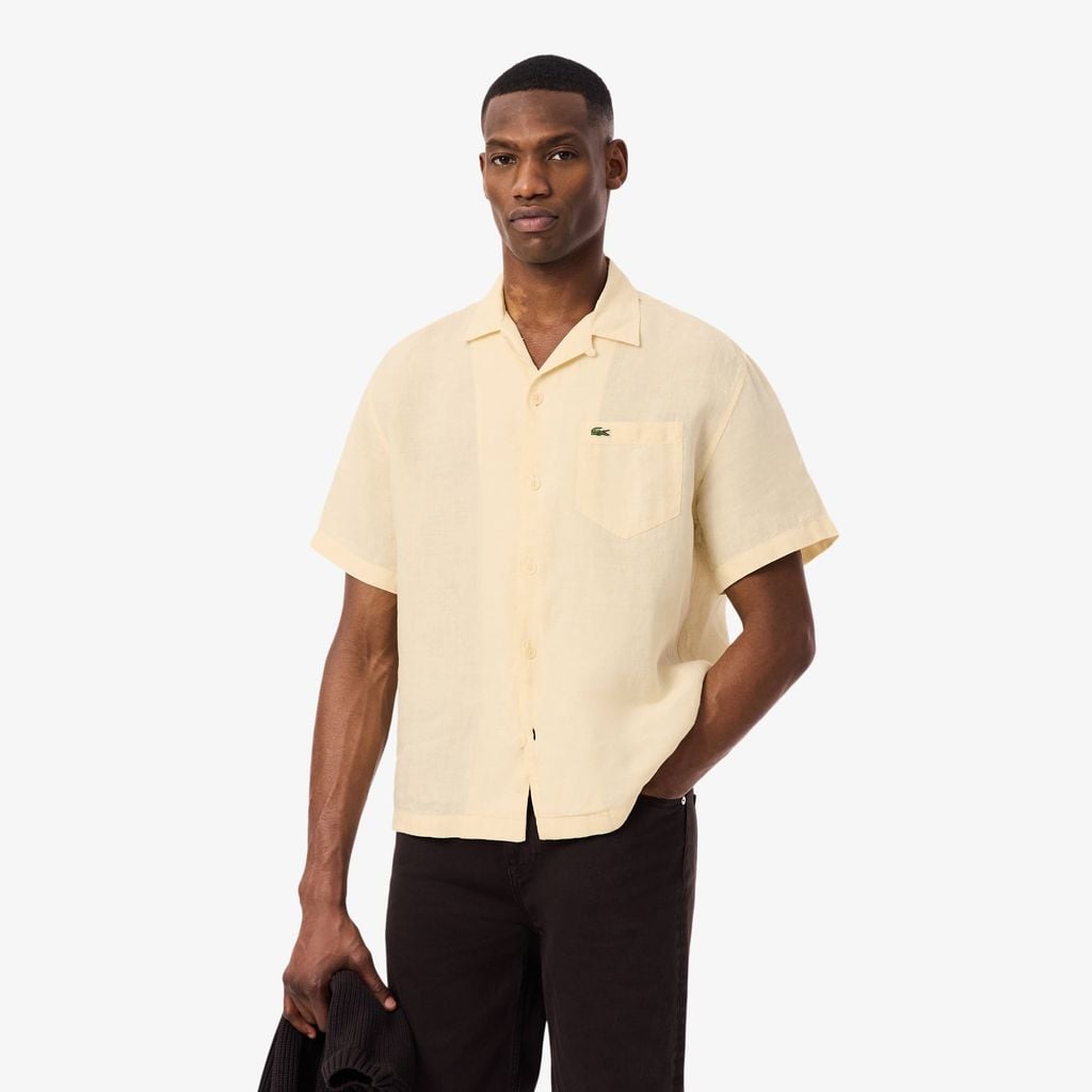 Áo Sơ Mi Lacoste Nam Dáng Rộng Chất Liệu Linen