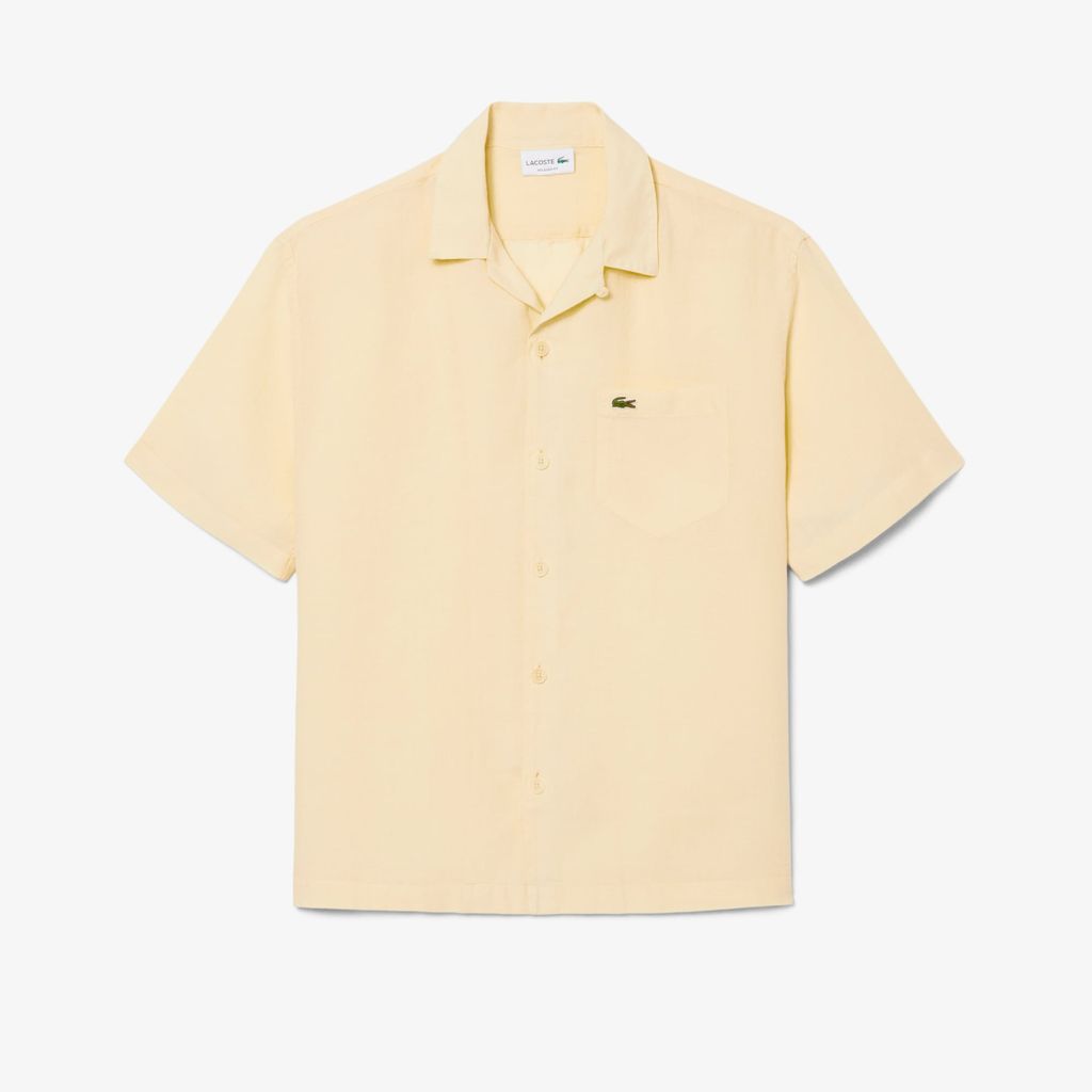 Áo Sơ Mi Lacoste Nam Dáng Rộng Chất Liệu Linen
