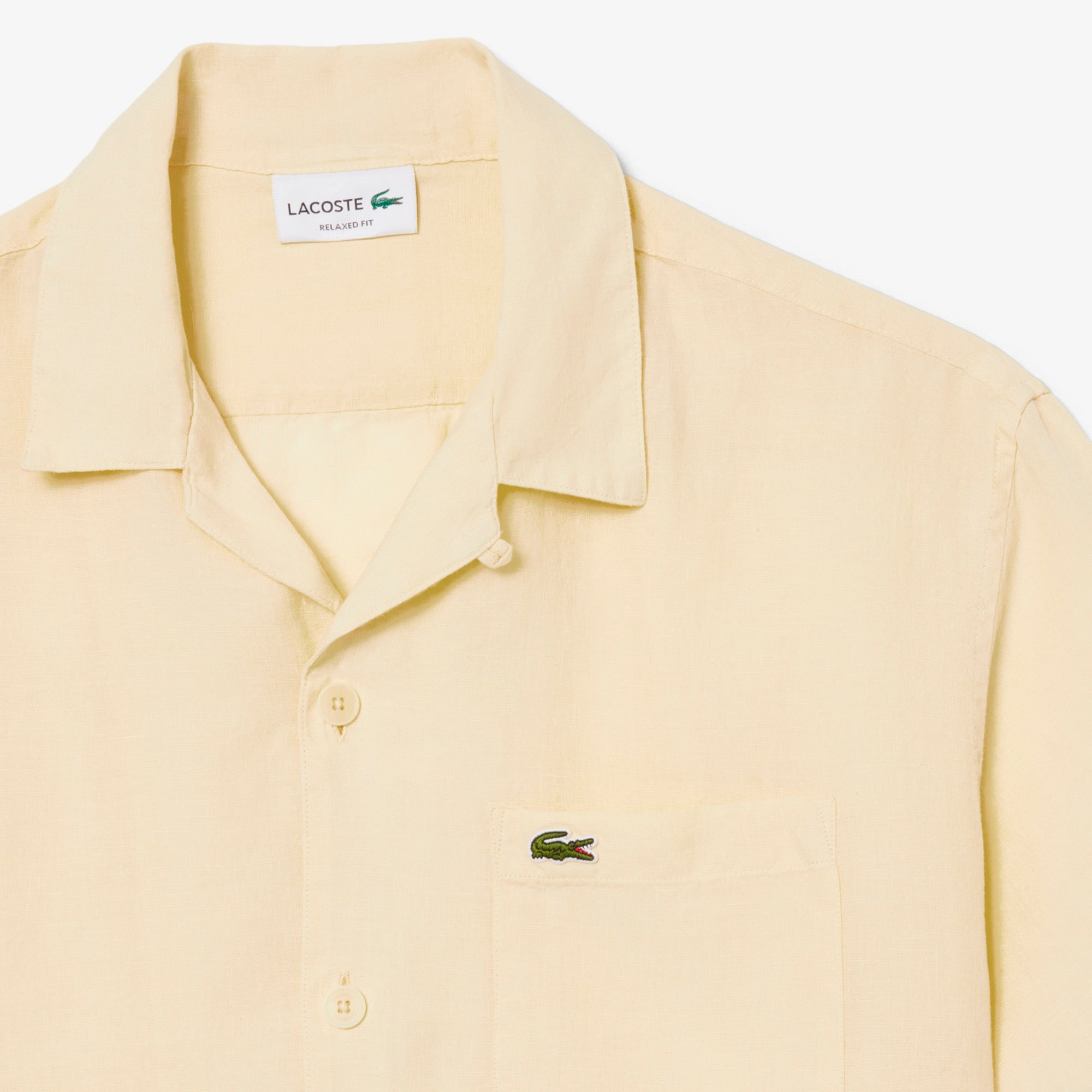 Áo Sơ Mi Lacoste Nam Dáng Rộng Chất Liệu Linen
