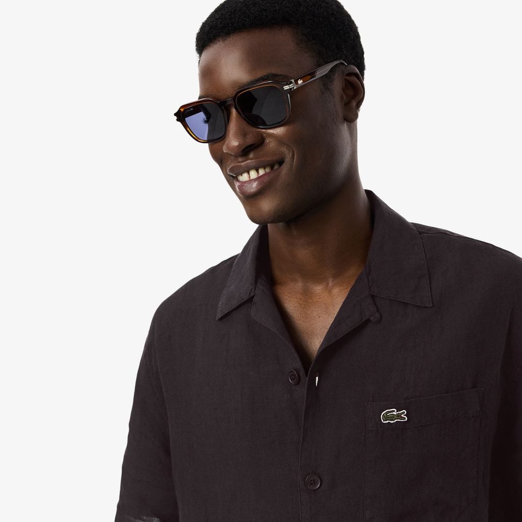 Áo Sơ Mi Lacoste Nam Dáng Rộng Chất Liệu Linen