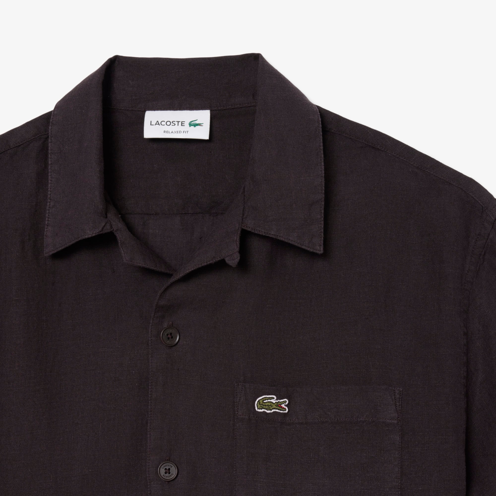 Áo Sơ Mi Lacoste Nam Dáng Rộng Chất Liệu Linen
