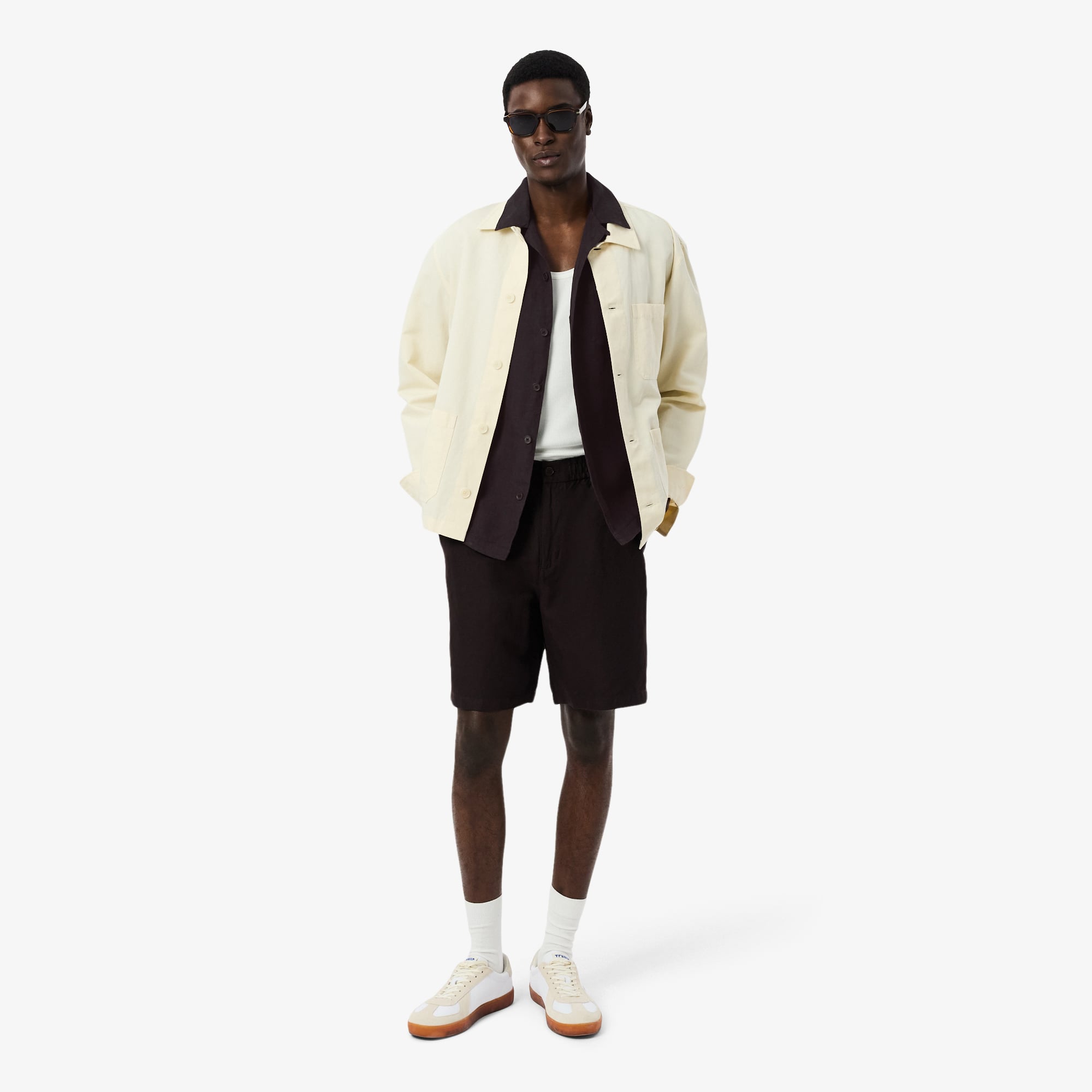 Áo Sơ Mi Lacoste Nam Dáng Rộng Chất Liệu Linen