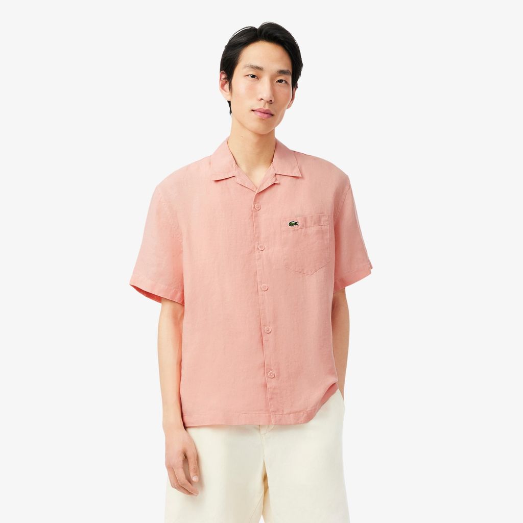 Áo Sơ Mi Lacoste Nam Dáng Rộng Chất Liệu Linen
