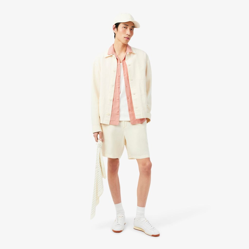Áo Sơ Mi Lacoste Nam Dáng Rộng Chất Liệu Linen