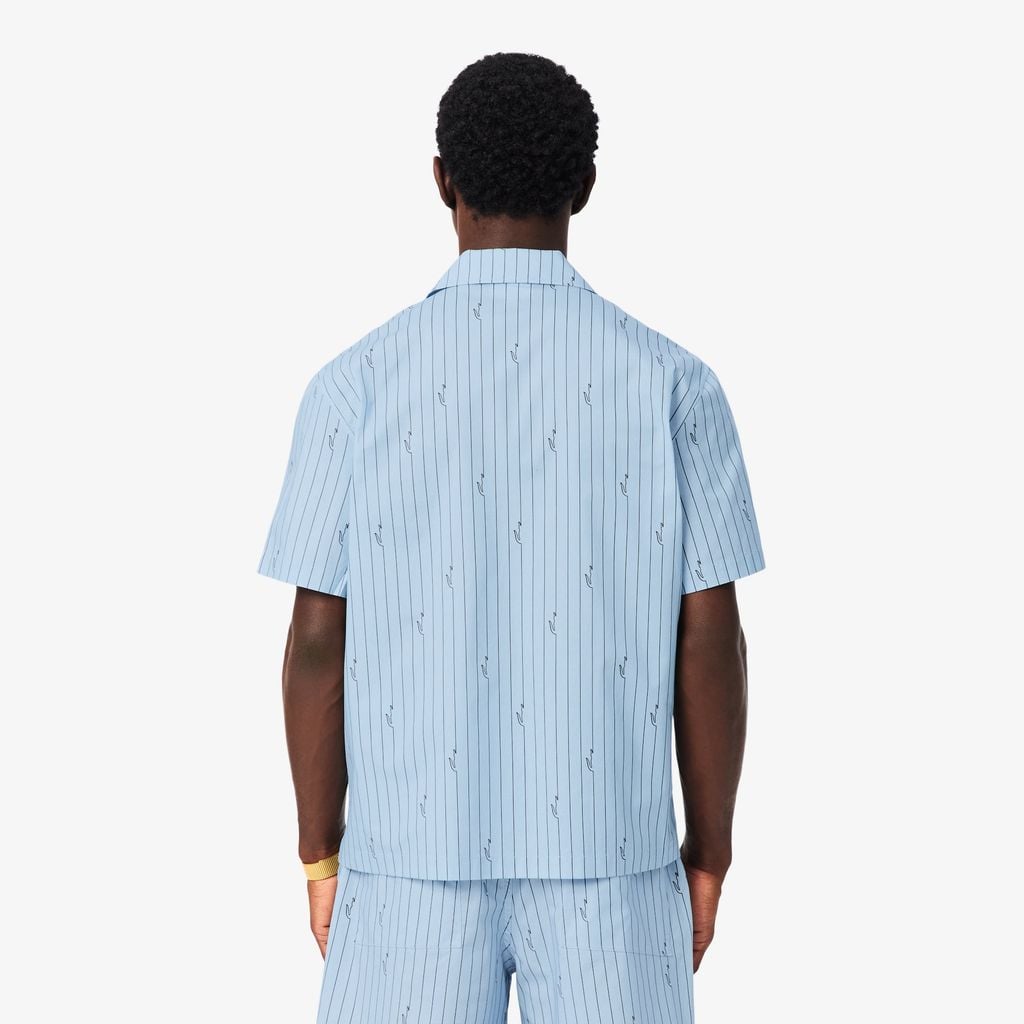 Áo Sơ Mi Lacoste Nam Dáng Rộng Chất Liệu Twill In Họa Tiết