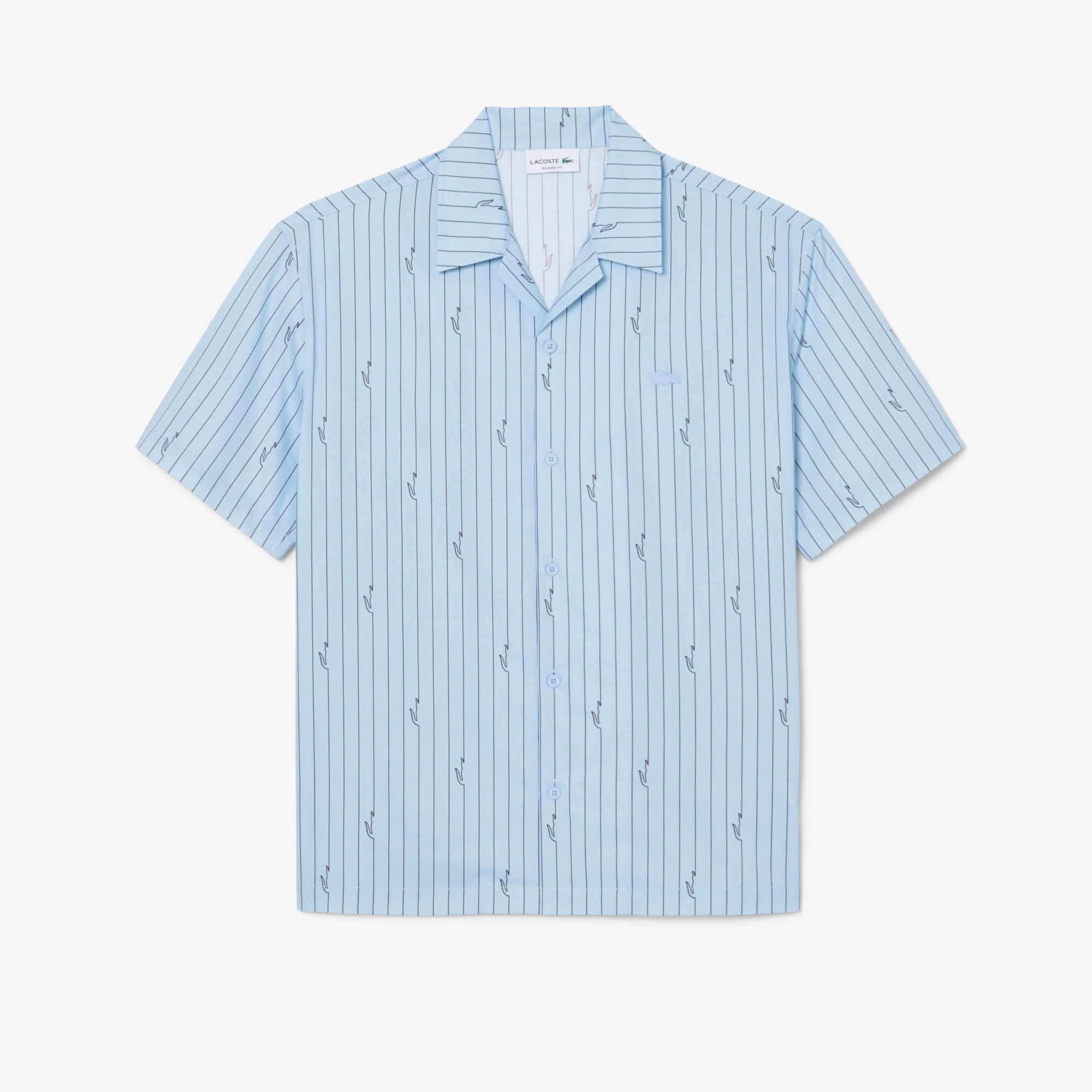 Áo Sơ Mi Lacoste Nam Dáng Rộng Chất Liệu Twill In Họa Tiết