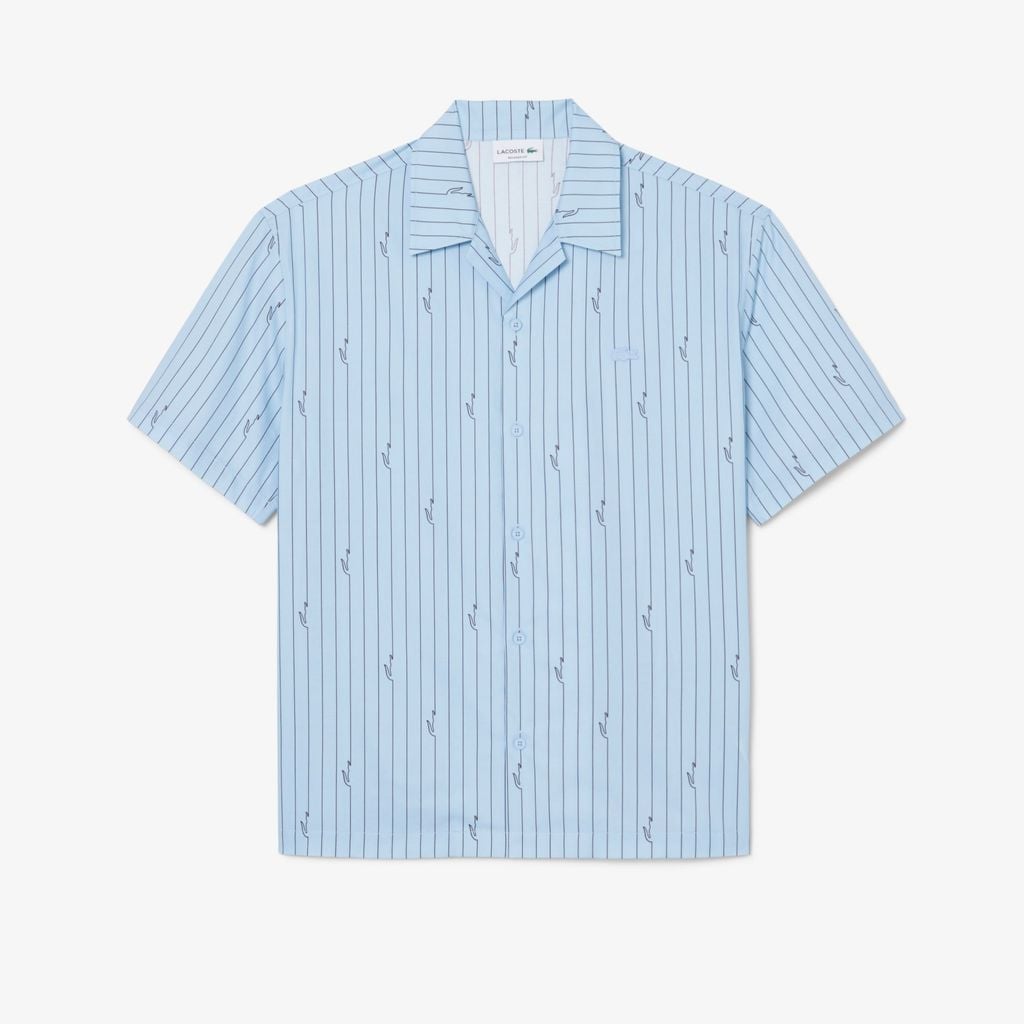 Áo Sơ Mi Lacoste Nam Dáng Rộng Chất Liệu Twill In Họa Tiết