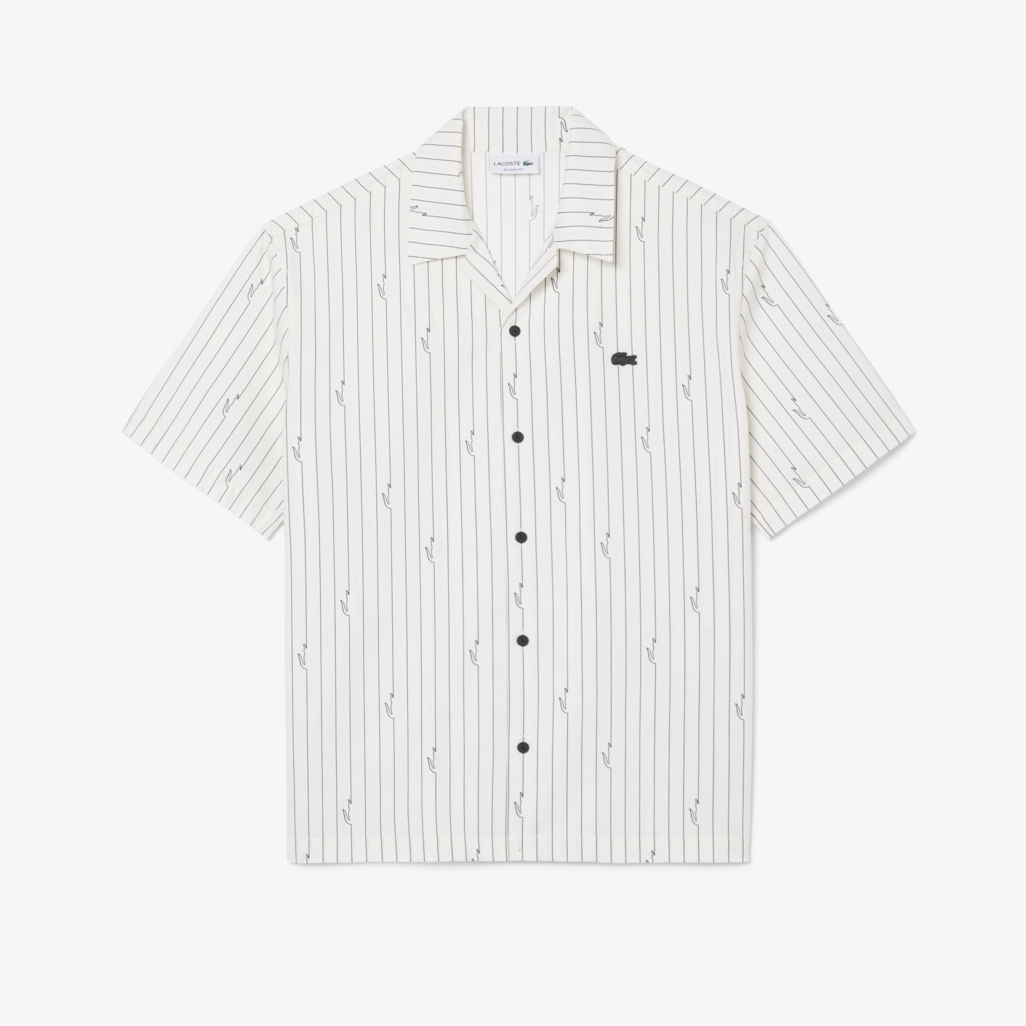 Áo Khoác Sơ Mi Lacoste Nam Dáng Rộng Chất Liệu Twill In Họa Tiết