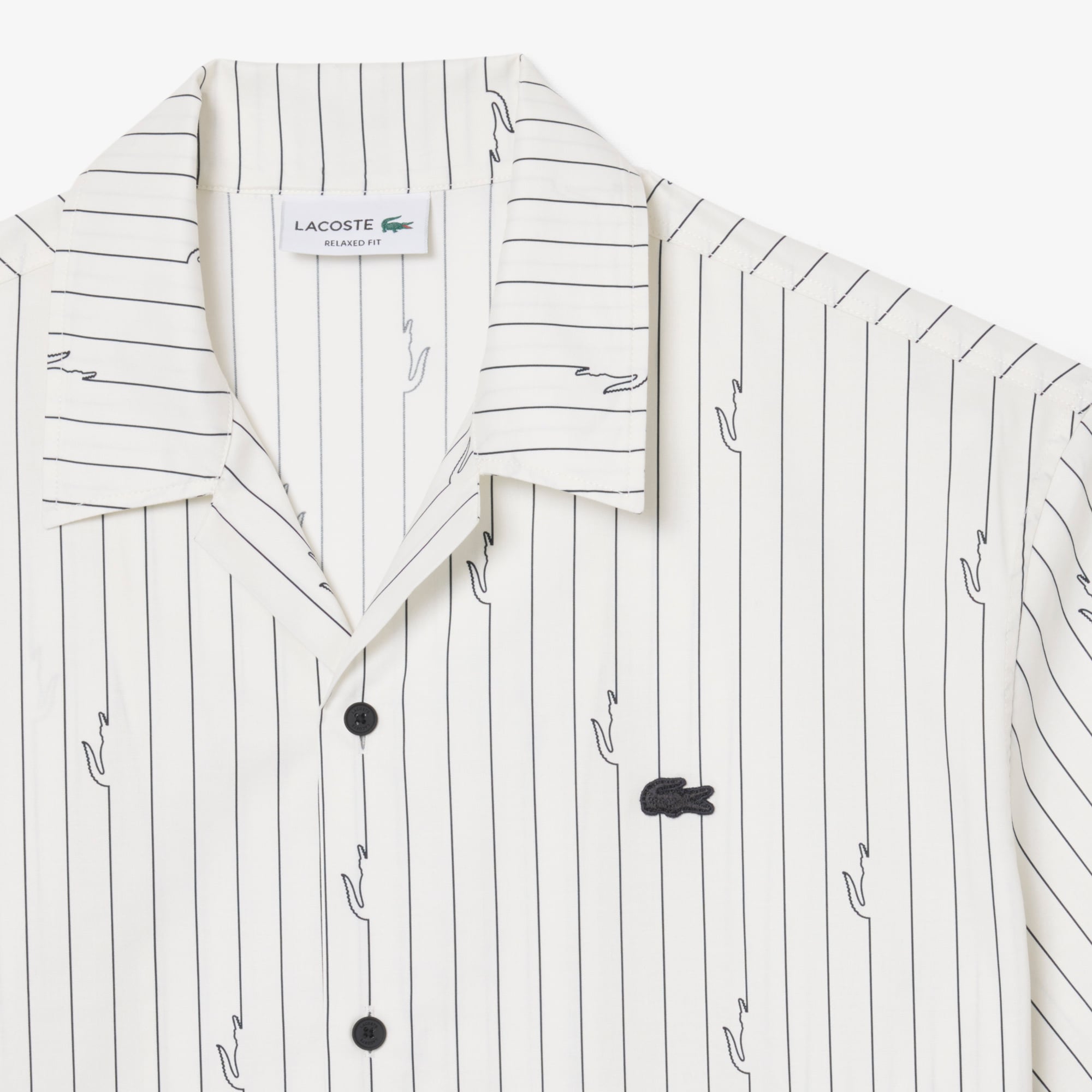 Áo Khoác Sơ Mi Lacoste Nam Dáng Rộng Chất Liệu Twill In Họa Tiết