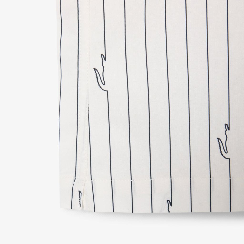 Áo Khoác Sơ Mi Lacoste Nam Dáng Rộng Chất Liệu Twill In Họa Tiết