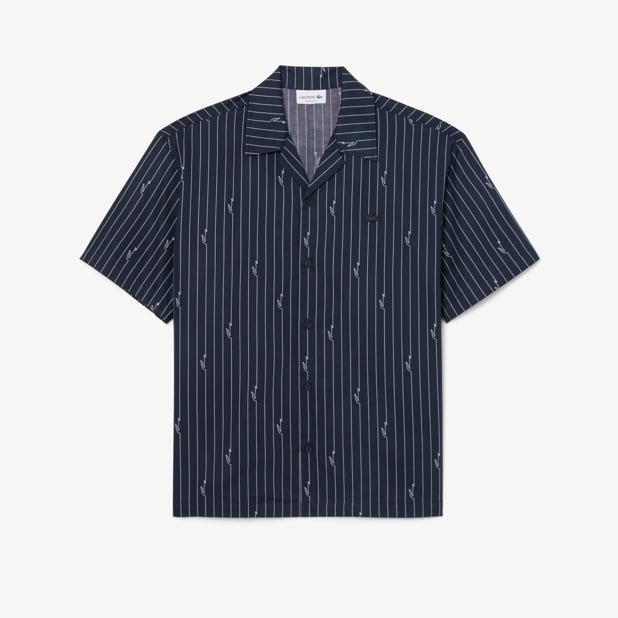 Áo Sơ Mi Lacoste Nam Dáng Rộng Chất Liệu Twill In Họa Tiết