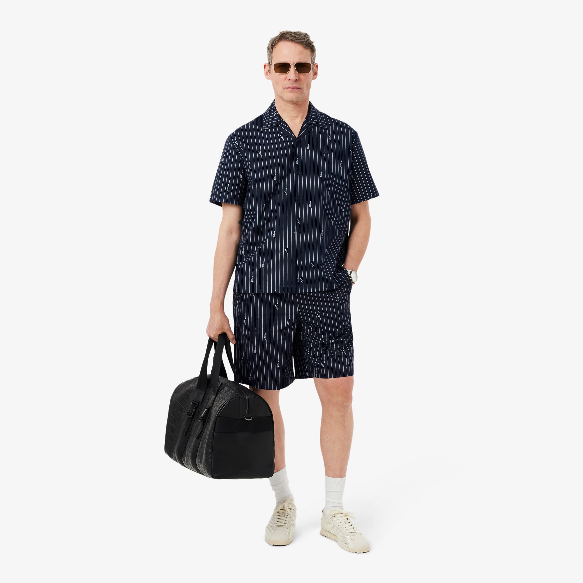 Áo Sơ Mi Lacoste Nam Dáng Rộng Chất Liệu Twill In Họa Tiết