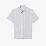 Áo Sơ Mi Lacoste Nam Dáng Suông Chất Liệu Poplin Kẻ Sọc