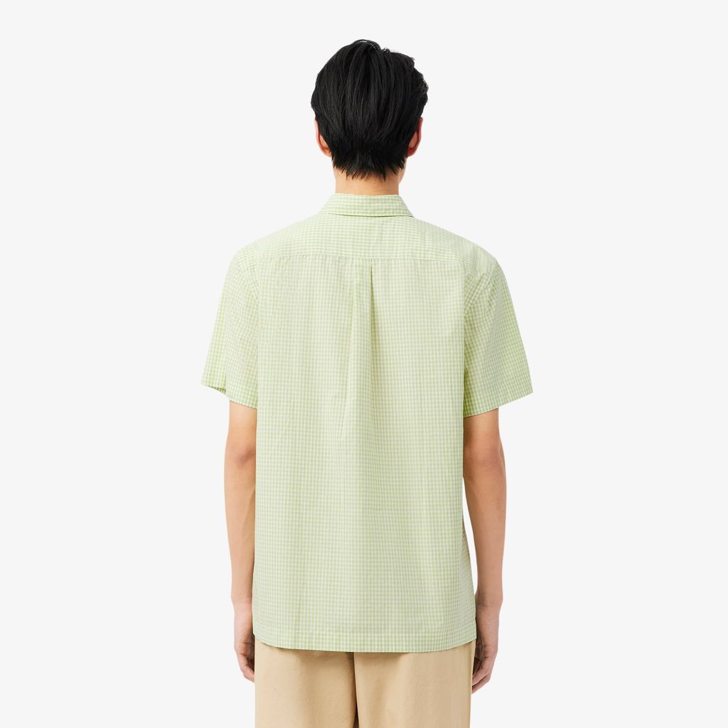 Áo Sơ Mi Lacoste Nam Dáng Suông Tay Ngắn Họa Tiết Caro Lớn