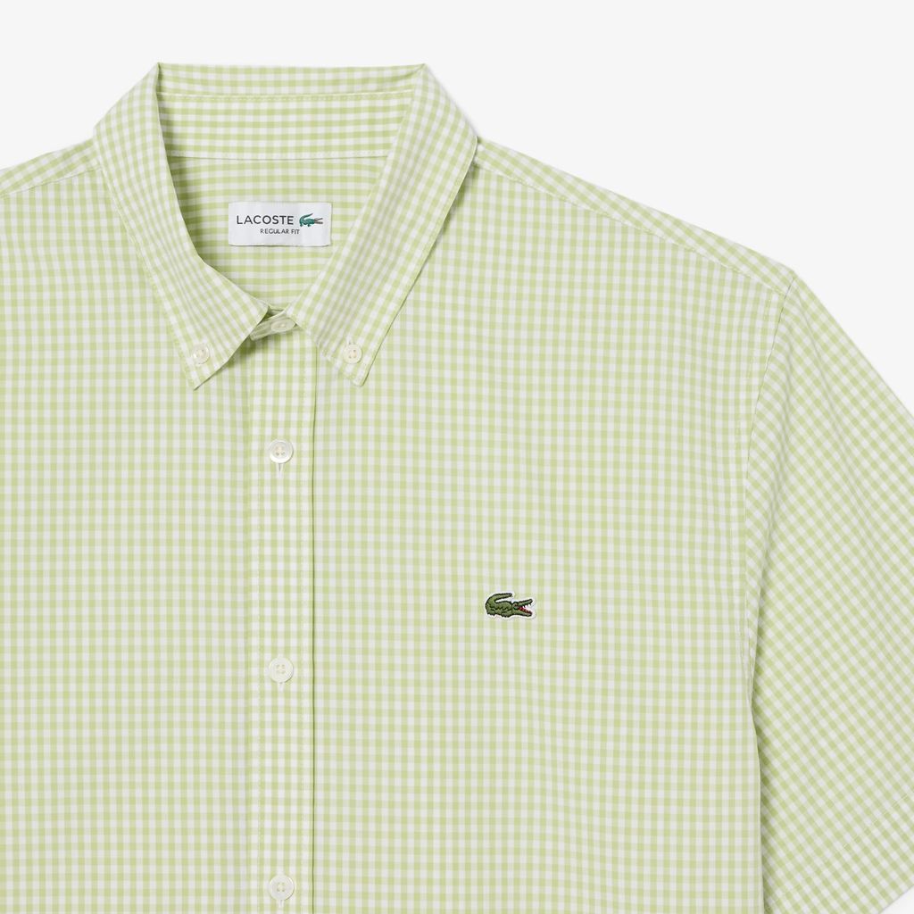 Áo Sơ Mi Lacoste Nam Dáng Suông Tay Ngắn Họa Tiết Caro Lớn