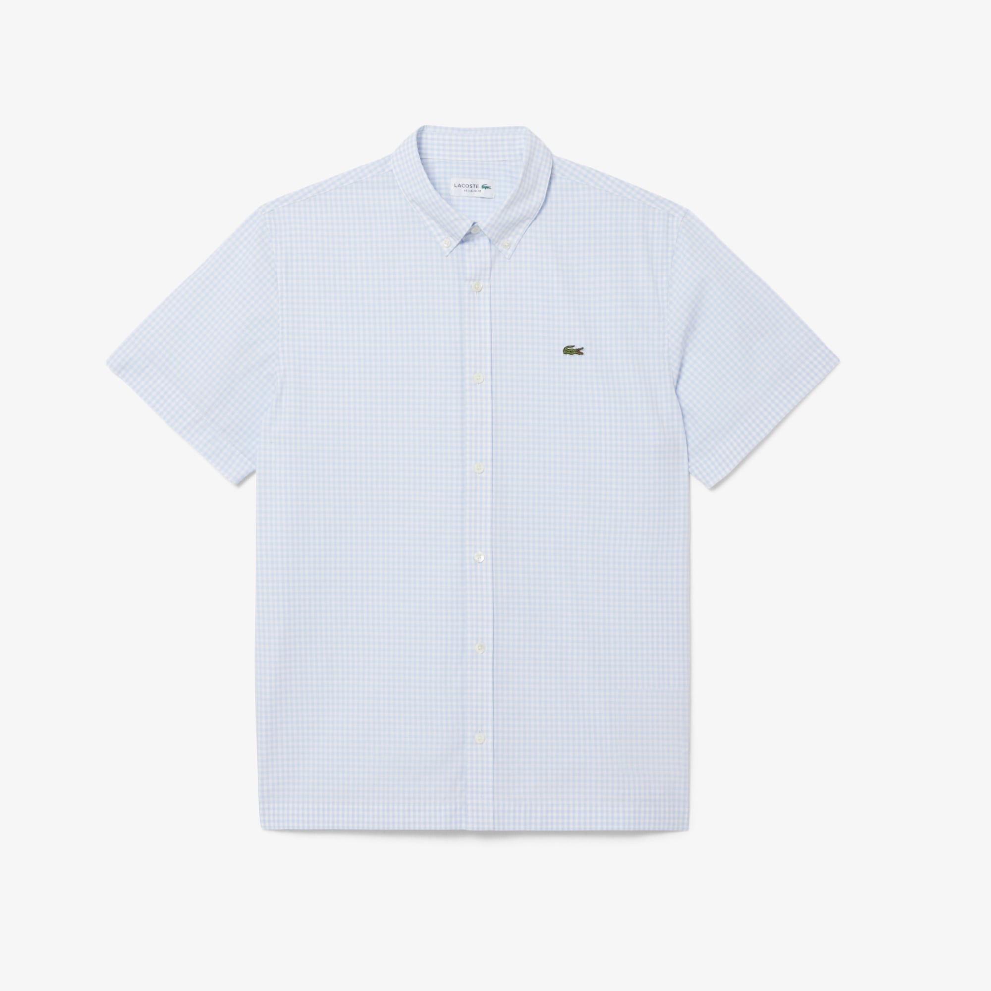 Áo Sơ Mi Lacoste Nam Dáng Suông Tay Ngắn Họa Tiết Caro Lớn