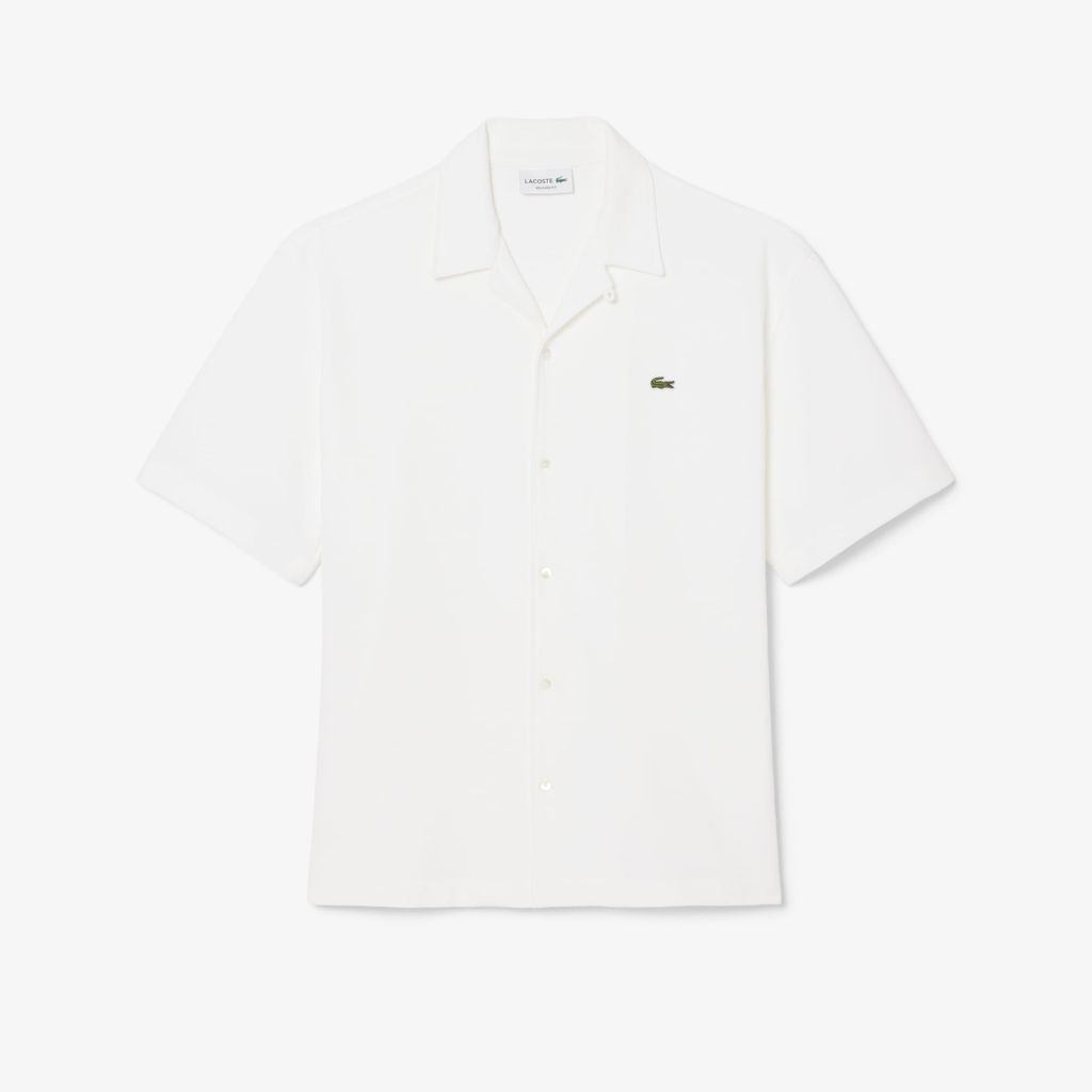 Áo Sơ Mi Lacoste Nam Dáng Rộng Chất Liệu Piqué Tay Ngắn