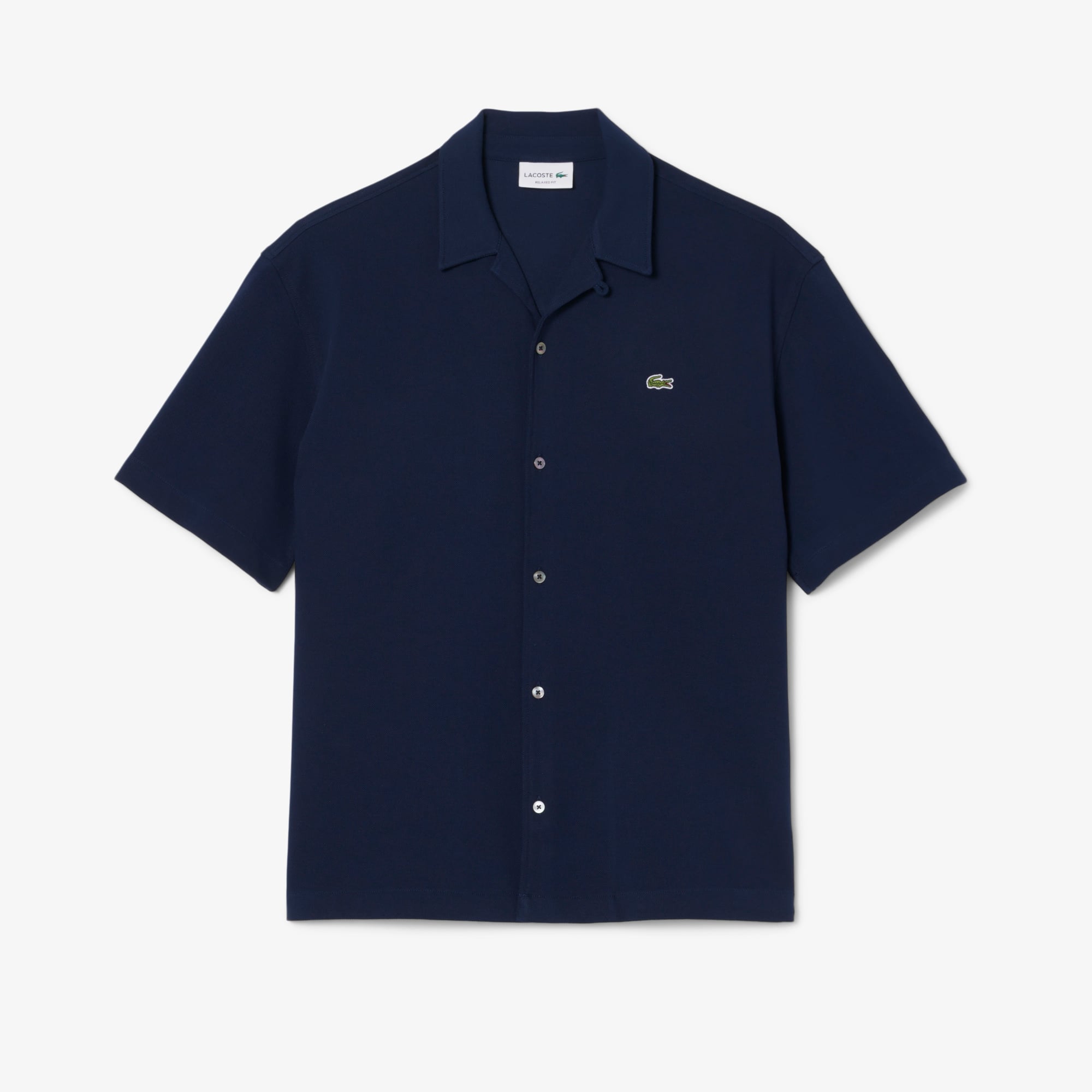 Áo Sơ Mi Lacoste Nam Dáng Rộng Chất Liệu Piqué Tay Ngắn