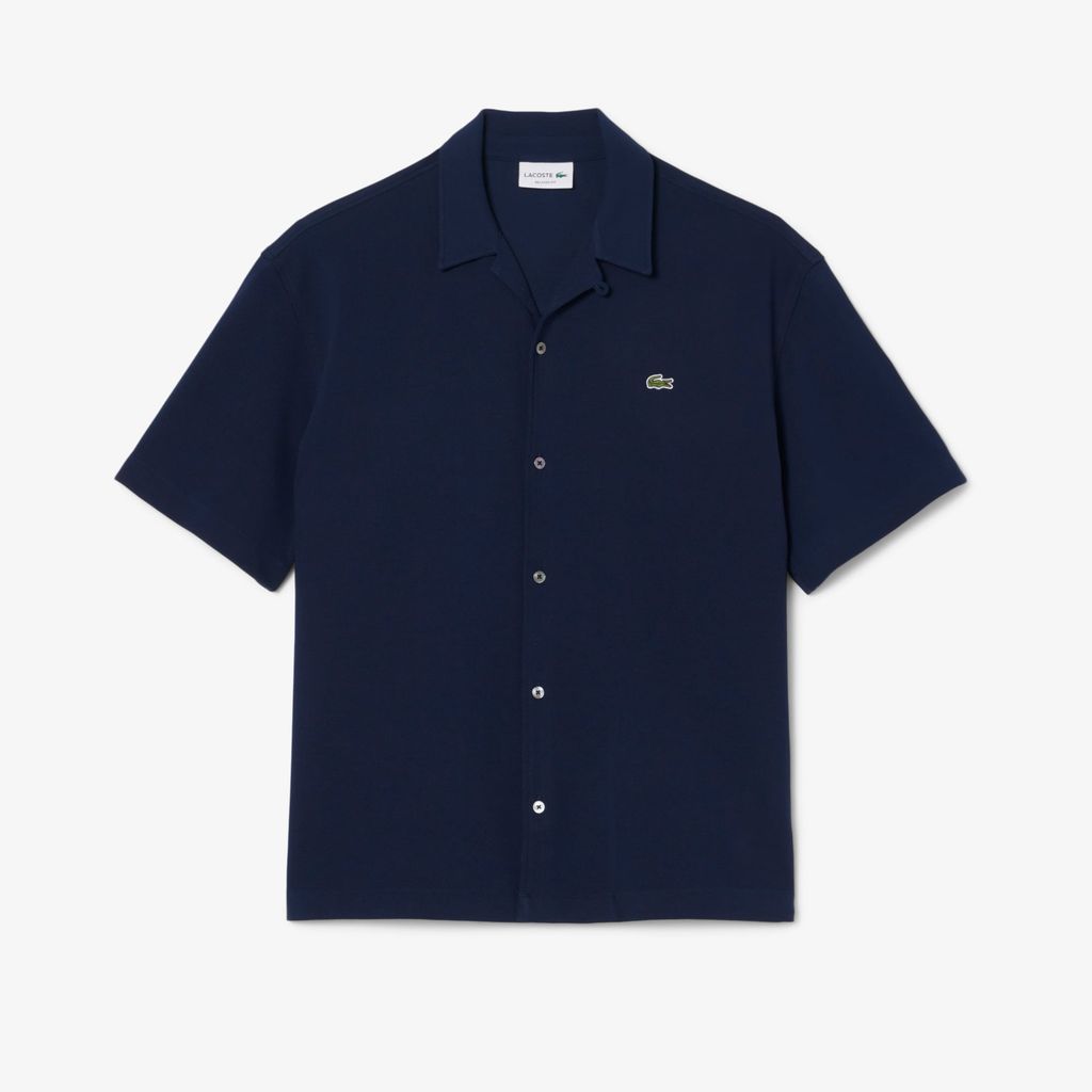 Áo Sơ Mi Lacoste Nam Dáng Rộng Chất Liệu Piqué Tay Ngắn