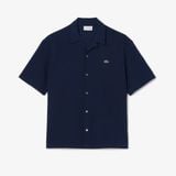 Áo Sơ Mi Lacoste Nam Dáng Rộng Chất Liệu Piqué Tay Ngắn