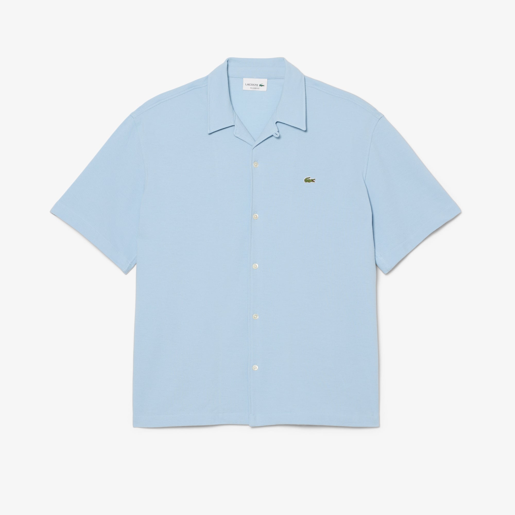 Áo Sơ Mi Lacoste Nam Dáng Rộng Chất Liệu Piqué Tay Ngắn