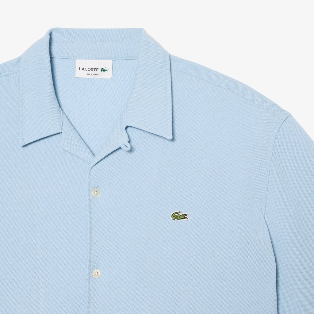 Áo Sơ Mi Lacoste Nam Dáng Rộng Chất Liệu Piqué Tay Ngắn