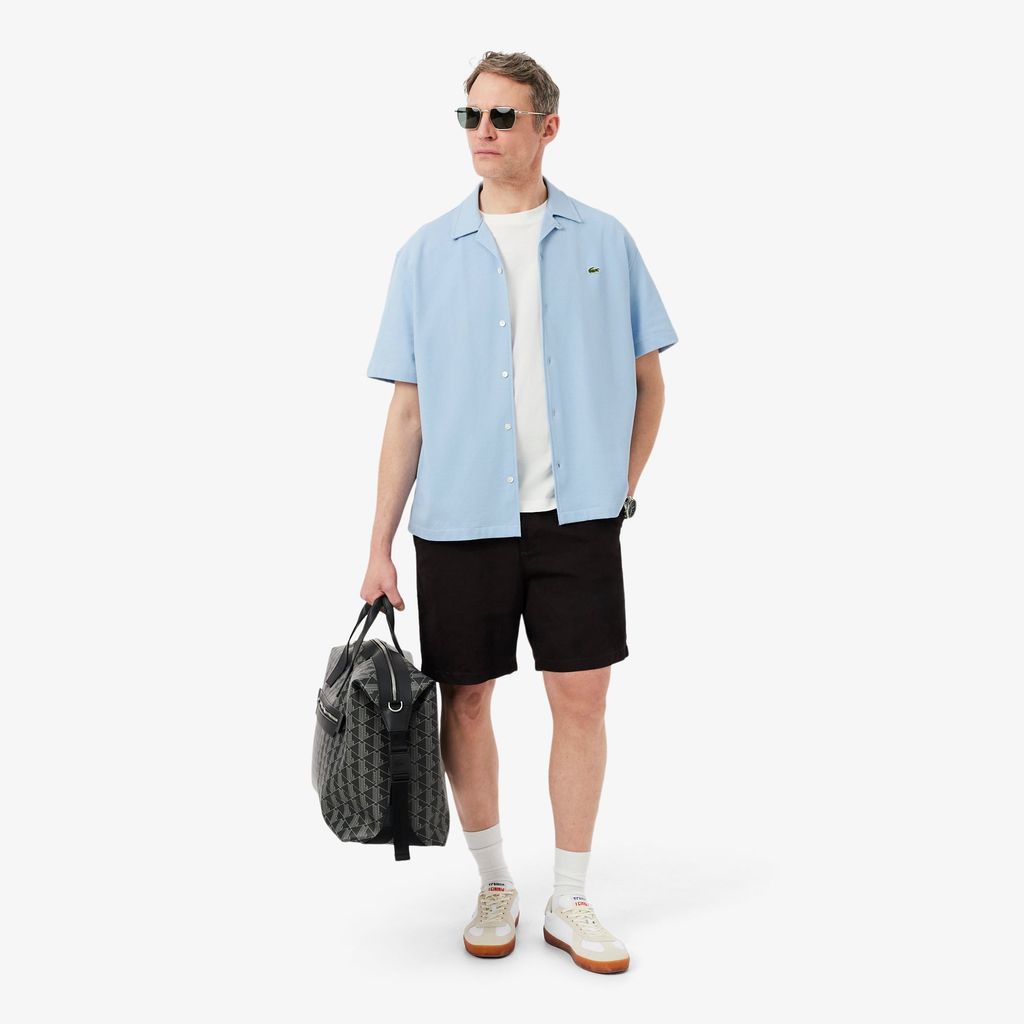 Áo Sơ Mi Lacoste Nam Dáng Rộng Chất Liệu Piqué Tay Ngắn