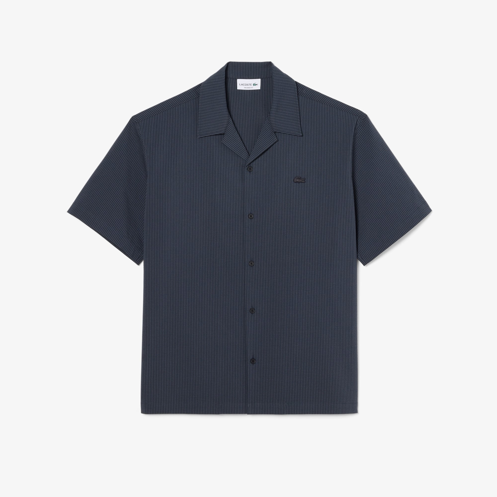 Áo Sơ Mi Lacoste Nam Dáng Rộng Chất Liệu Seersucker