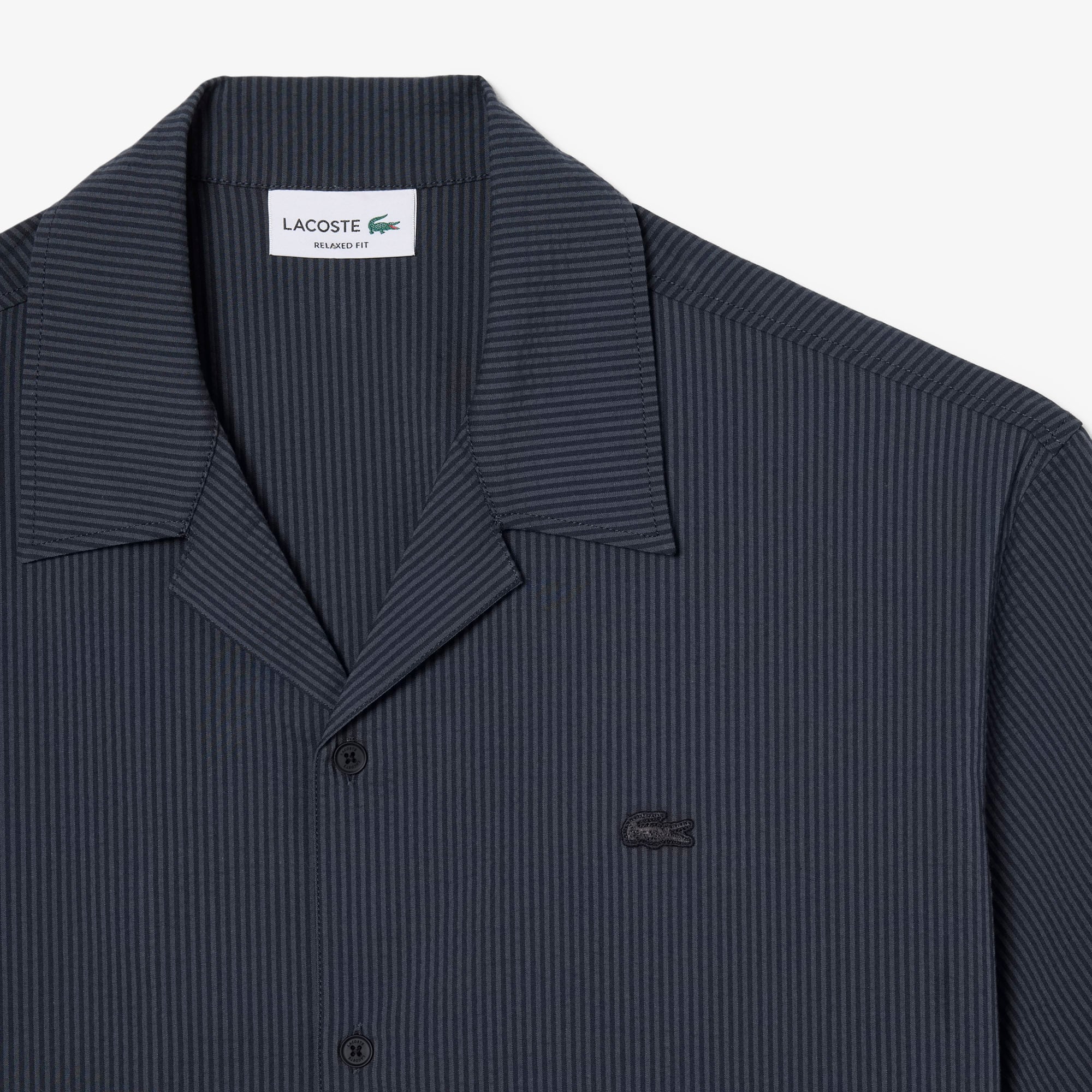 Áo Sơ Mi Lacoste Nam Dáng Rộng Chất Liệu Seersucker