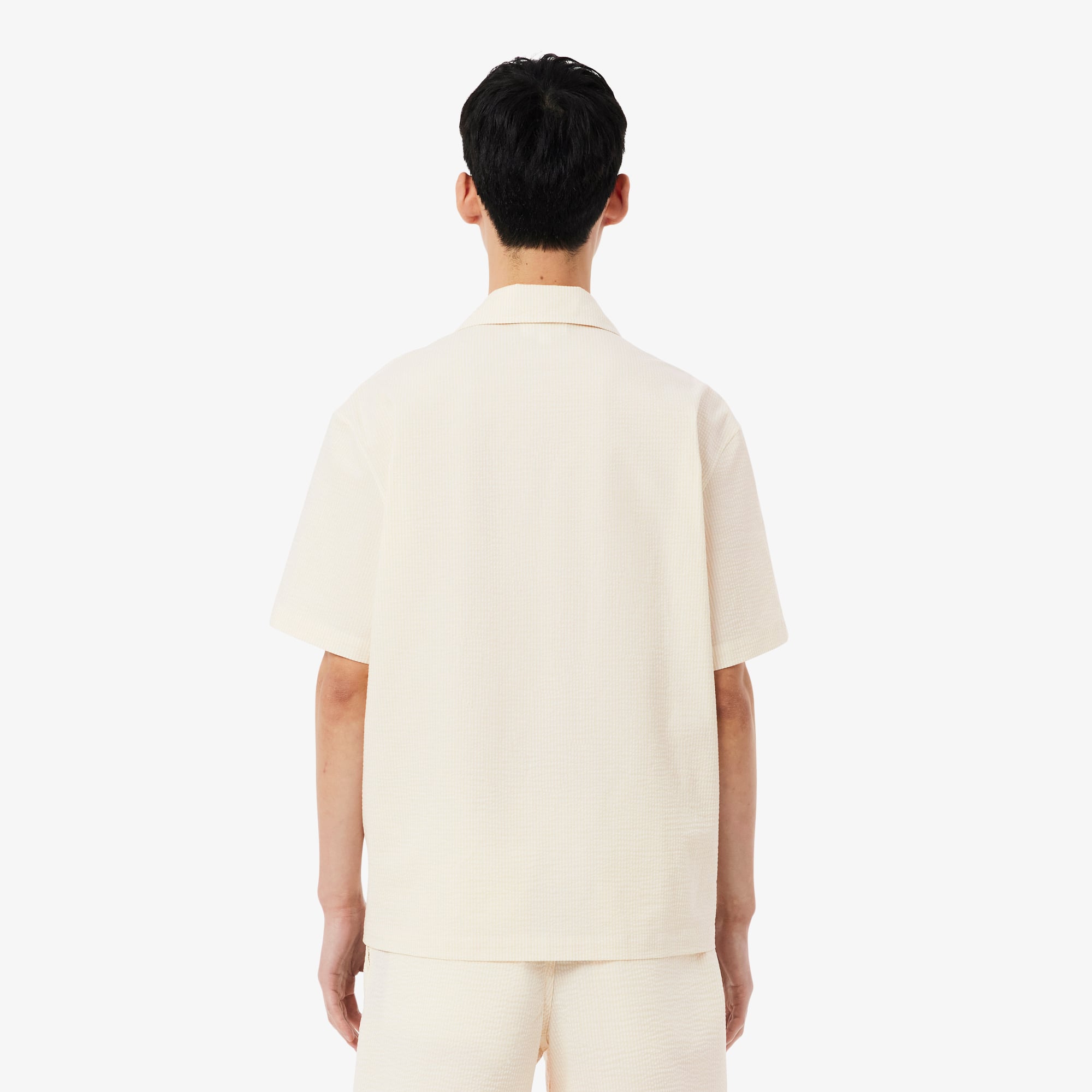 Áo Sơ Mi Lacoste Nam Dáng Rộng Chất Liệu Seersucker