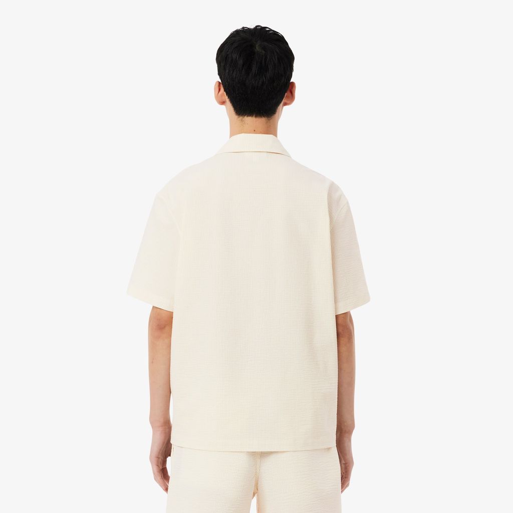 Áo Sơ Mi Lacoste Nam Dáng Rộng Chất Liệu Seersucker